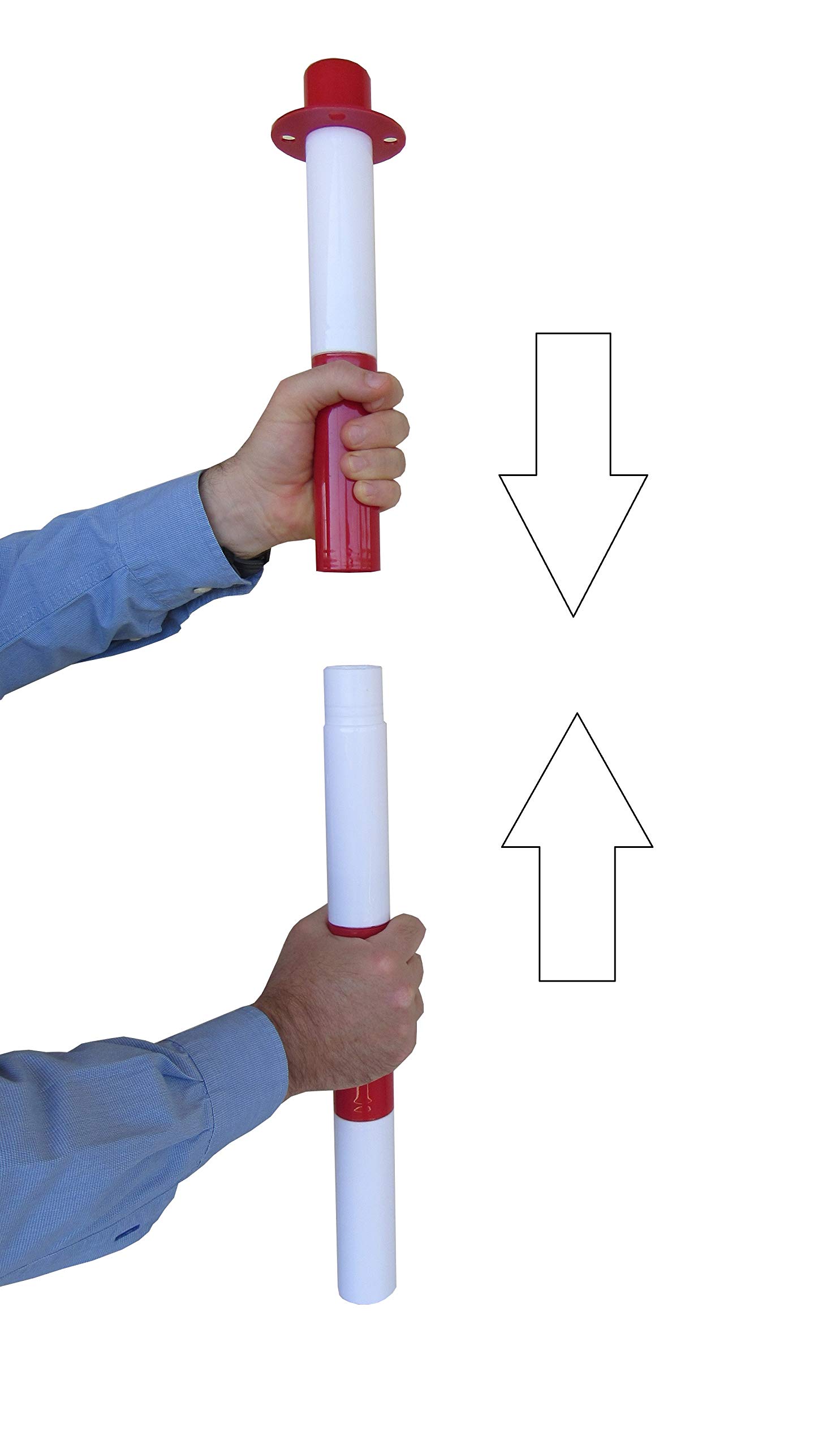Coppia di Dissuasori di Plastica con Catena Plastica (Rosso Bianco, 3 m)