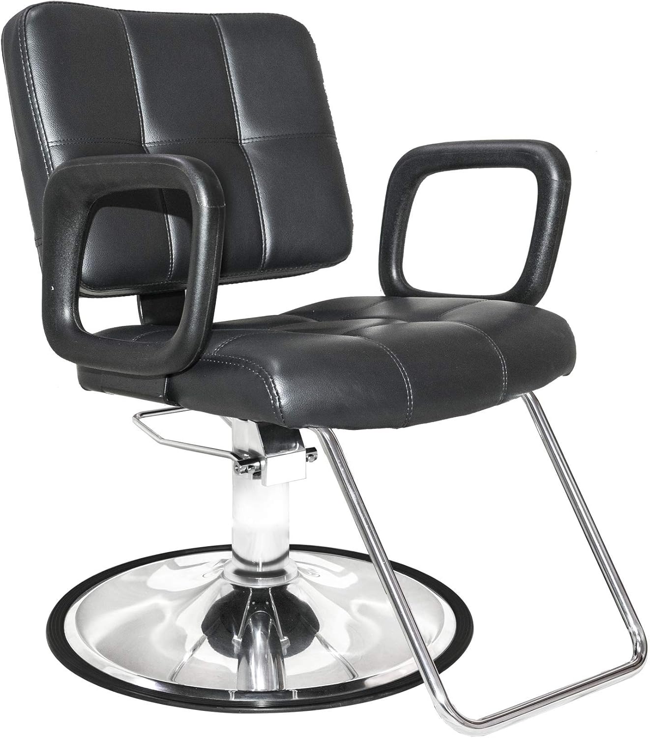 Chromium 'Ariana' Professional Styling Chair [2038] by PureSana, Reclines and Rotates 360 Degrees, Premium Vinyl Seat, High Density Foam Cushions, Durable Steel Construction. : Beauty & Personal Care