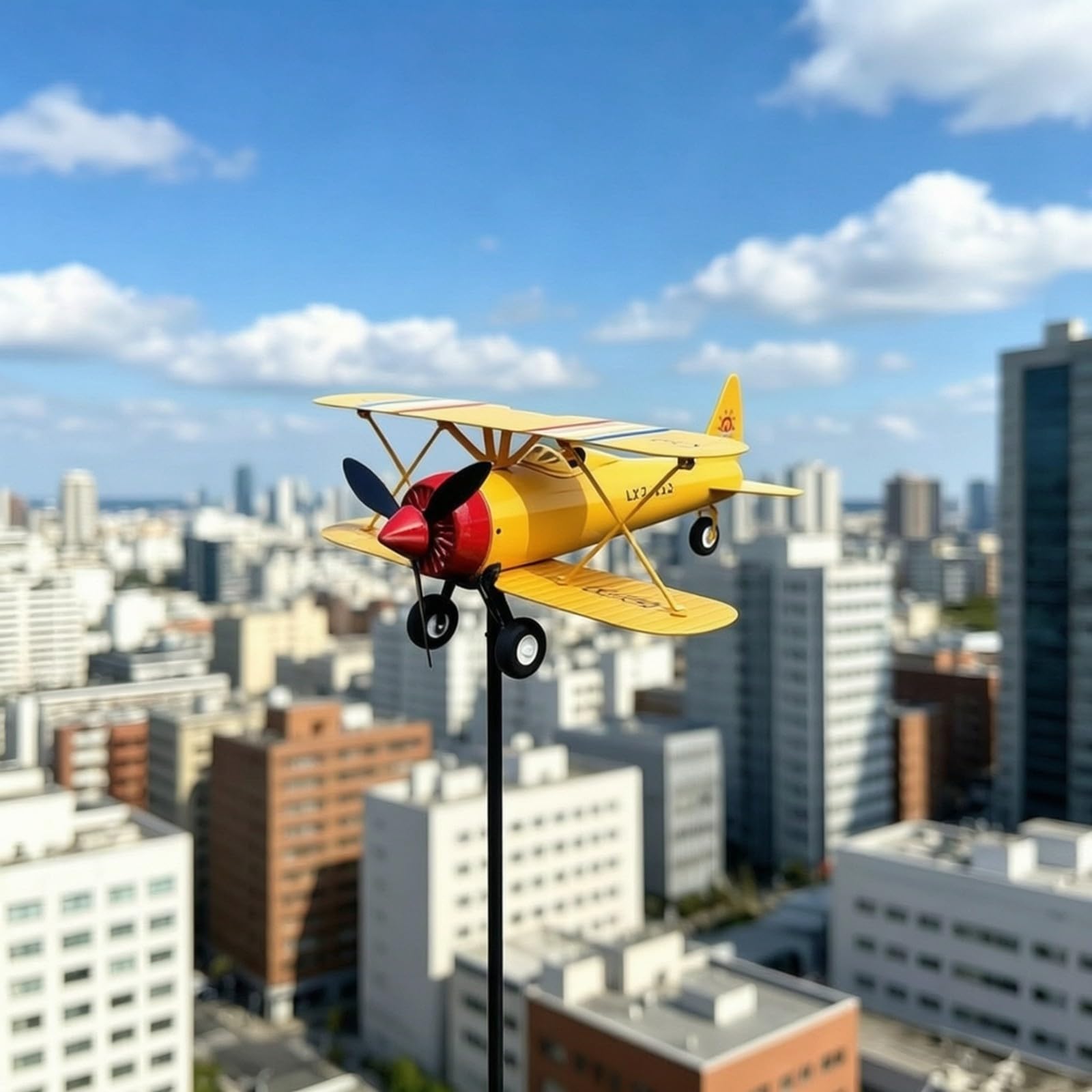 Gralara Aereo in Miniatura | Lavorazione Semi-Artigianale, Modellino di velivolo bipiano, Fatto a Mano, Modello di velivolo bipiano, per Ufficio, Rosso