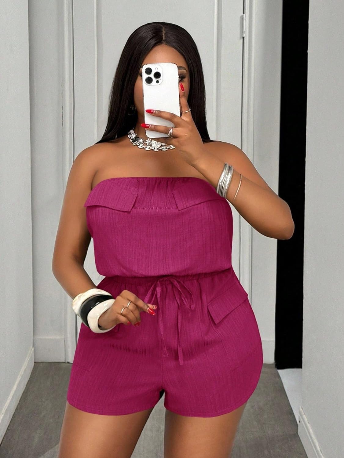 Rompers for Women Summer 2026 Casual & Solid Sleeveless Crop Jumpsuit