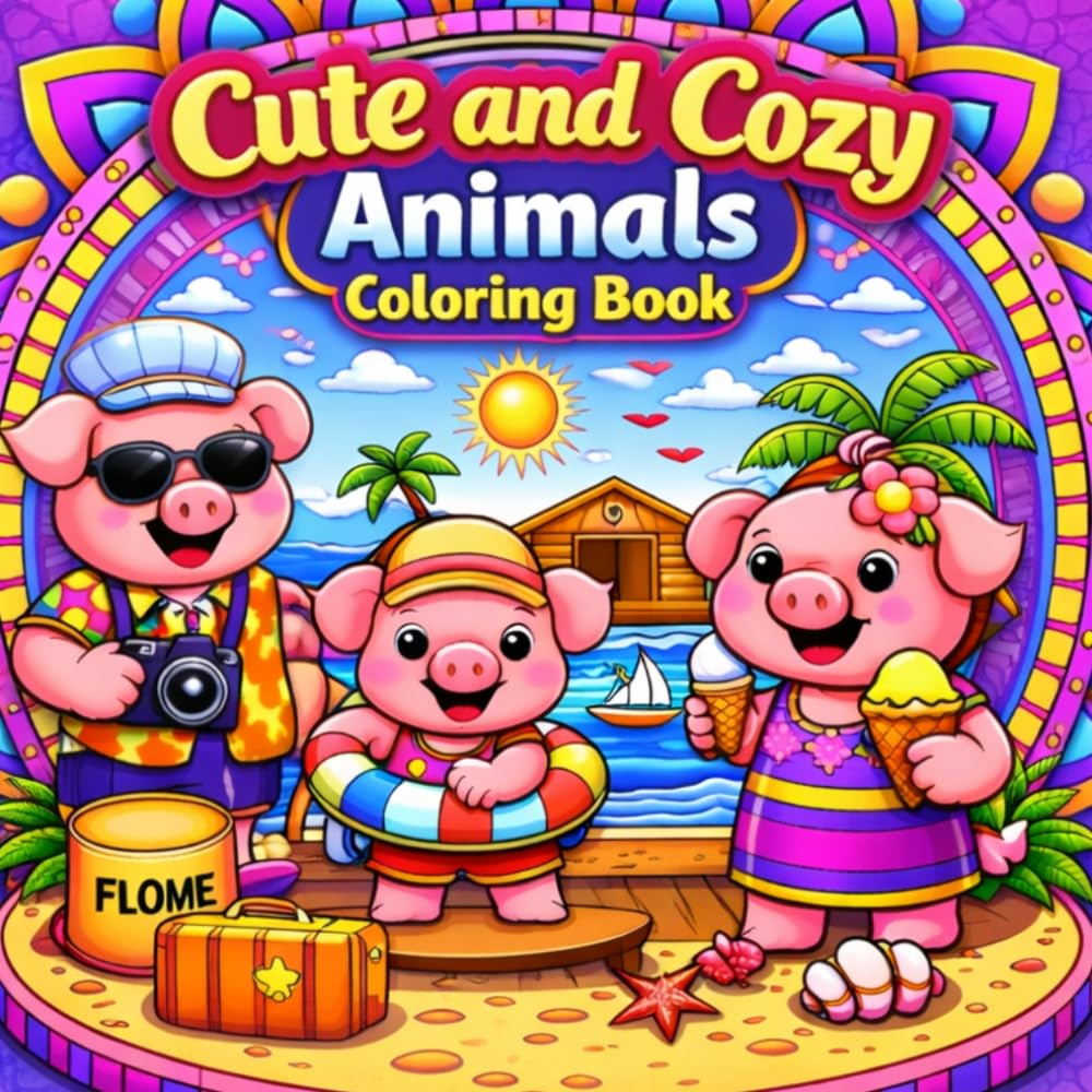 Cute and Cozy Excellent Animals Coloring Book: A Relaxing Mandala Adventure for All Ages: Bold & Easy Illustrations of Whimsical Animal Scenes (Part 4)