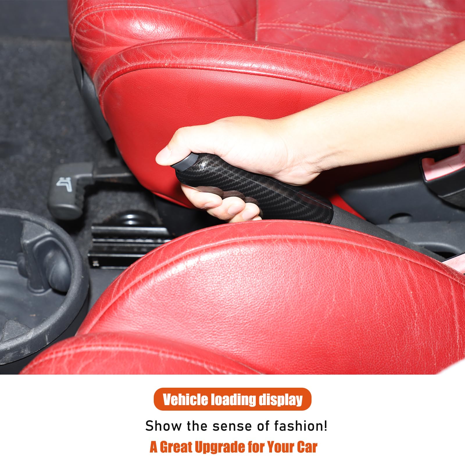 Copertura per leva del freno a mano per @F@iat @500 Abarth 595 2007-2013-2025, copertura del freno a mano in ABS, coperture protettive per pomello del cambio, accessori interni