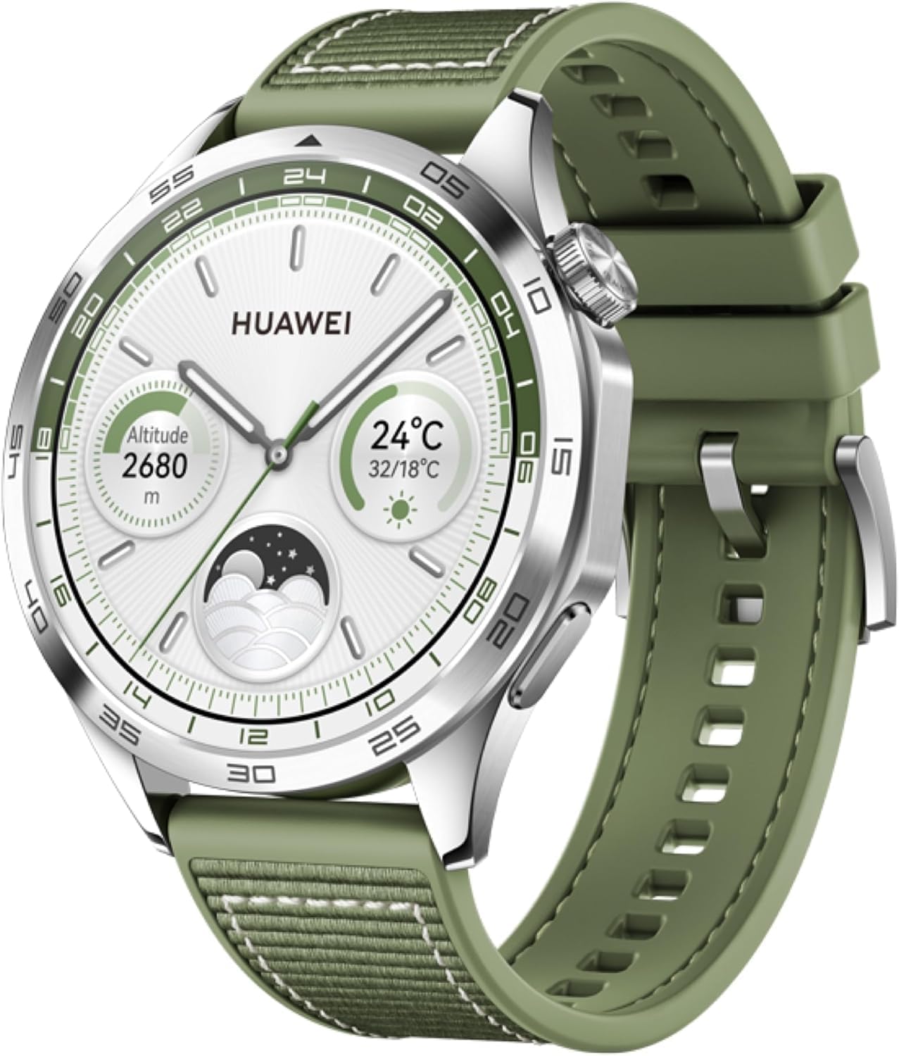 Wisfunlly Watch Strap, Huawei Watch GT4 Watch Band, Nylon Braided Silicone Composite Watch Strap, Compatible with Huawei Watch GT4/ GT3/GT 3 Pro 46mm/Watch GT 2 Pro/GT2 46mm, Green