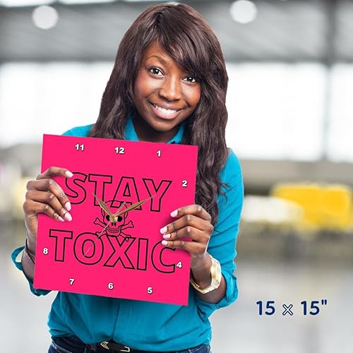 Miniatura 5 de 3dRose Wall Clock Silent - 15 inch - Image of Stay Toxic - s Random Retro Designs