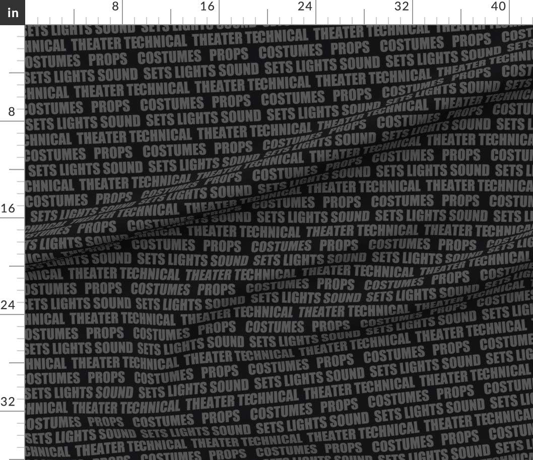Spoonflower Fabric - Theater Technical Words Drama Printed on Cotton Poplin Fabric by The Yard - Sewing Shirting Quilting Dresses Apparel Crafts