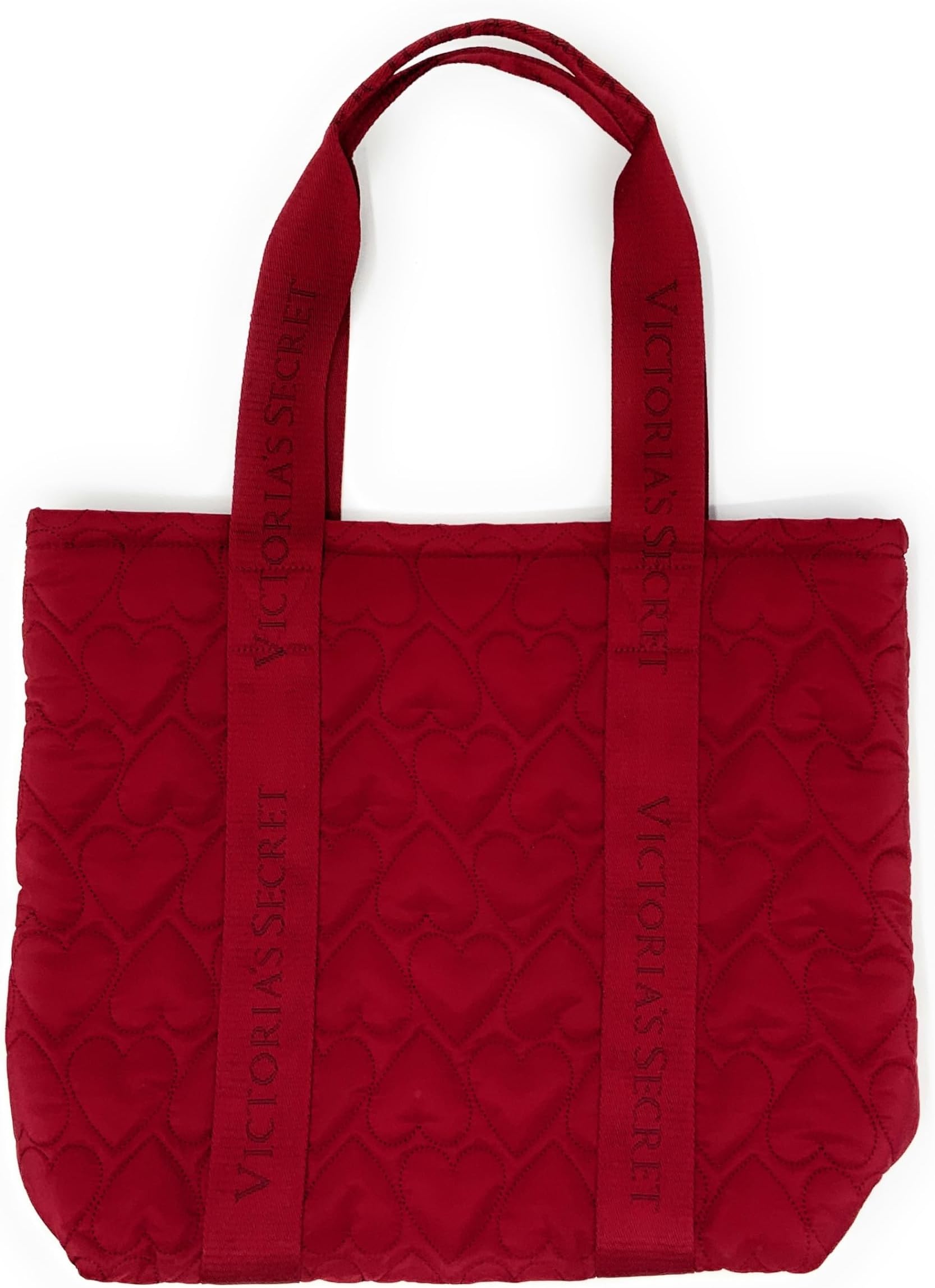 Red Quilted Puffer Tote Bag