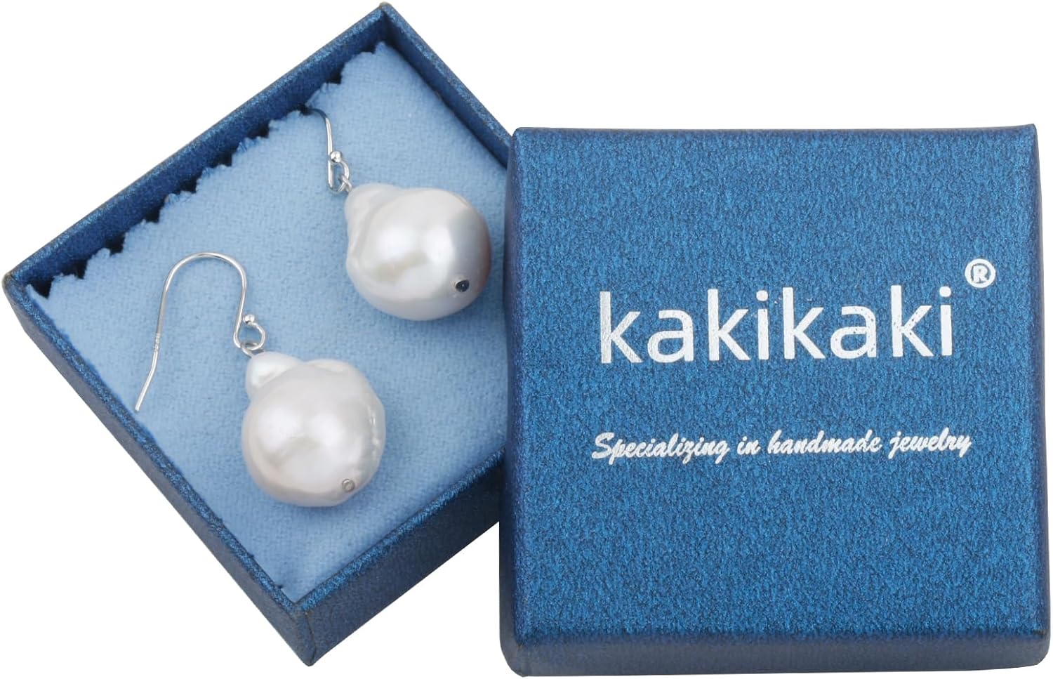 Cultured Baroque Pearl Threader Earrings Dangling Sterling Silver Single Pearl Drop Earrings - Image 6