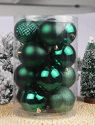 Miniatura 185 de YYCRAFT Adornos de bola de Navidad de 34 quilates de 1.2 pulgadas para árbol de Navidad, decoraciones de Navidad, ganchos inastillables incluidos