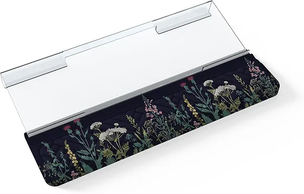 AIMSA Keyboard Stand and Wrist Rest, Easy Typing Comfortable Ergonomic Acrylic PC Keyboard Holder with Wrist Support for Working, Office & Home, Flowers Plants