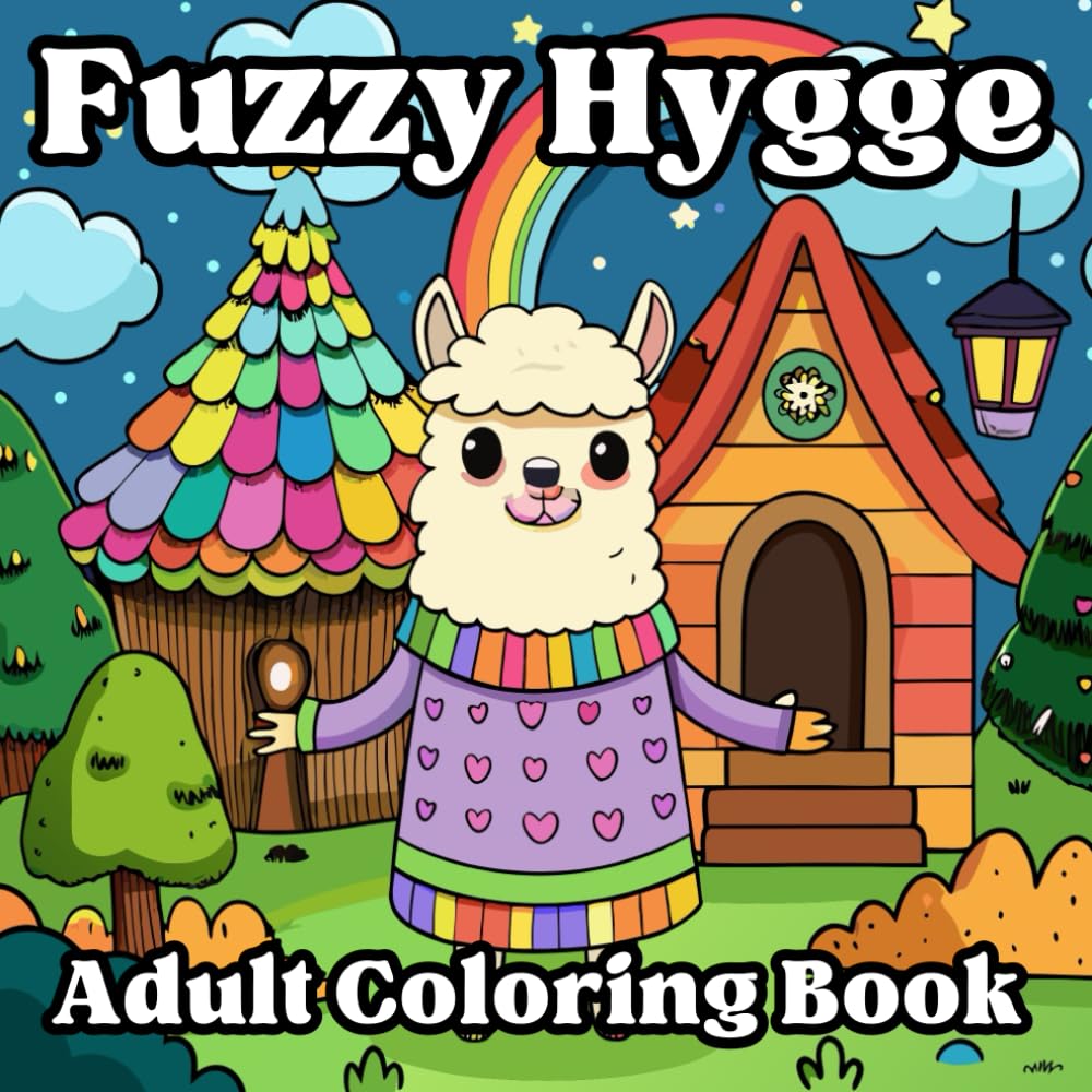 Fuzzy Hygge Coloring Book: Cute, Cozy Designs for Relaxation & Stress Relief: For Adults and Teens