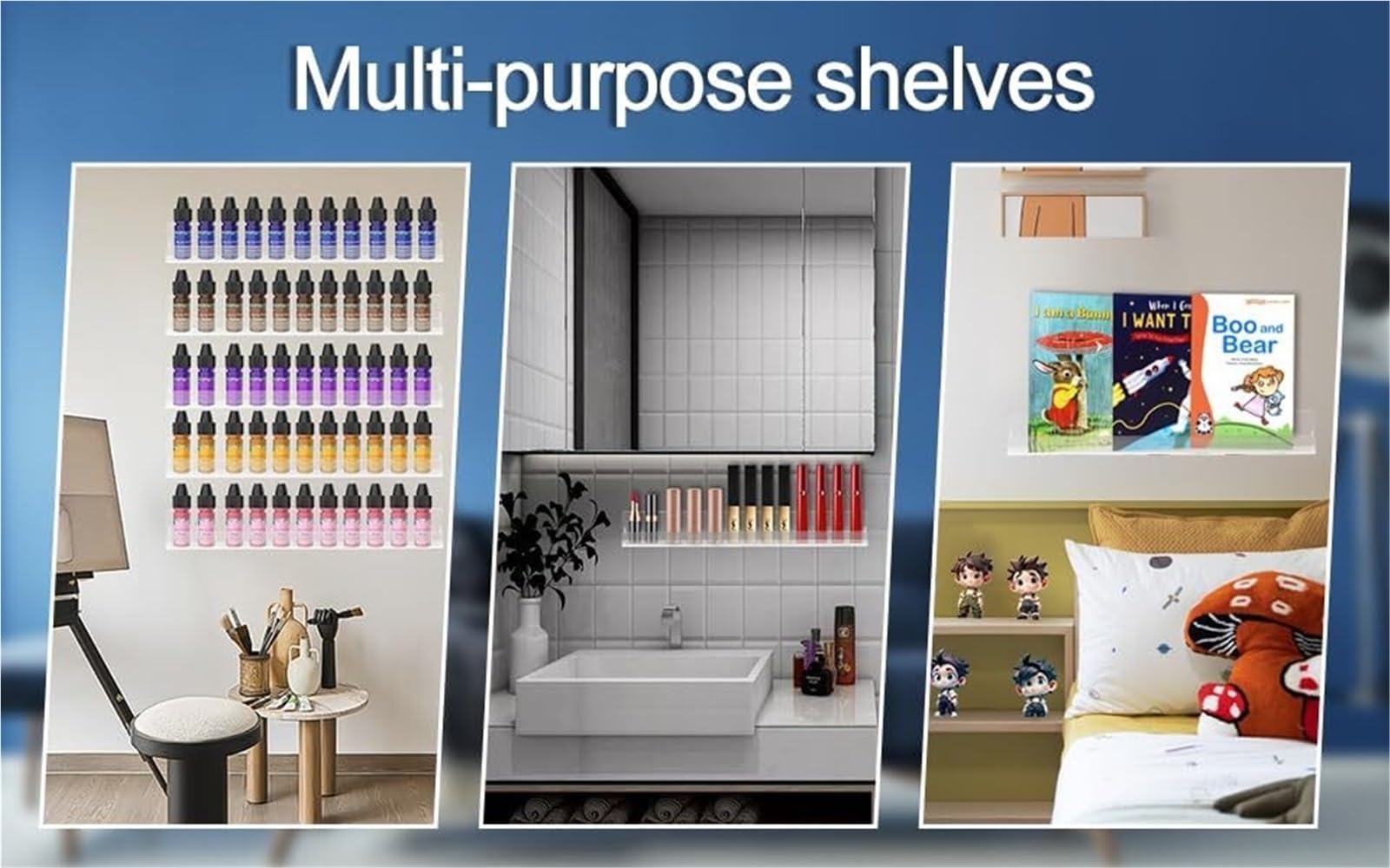 Soporte De Esmalte De Uñas Estante De Pared For Esmaltes Uñas, Acrílico Transparente, Organizador Gafas Sol, Multiusos Salón De Uñas(3pcs)