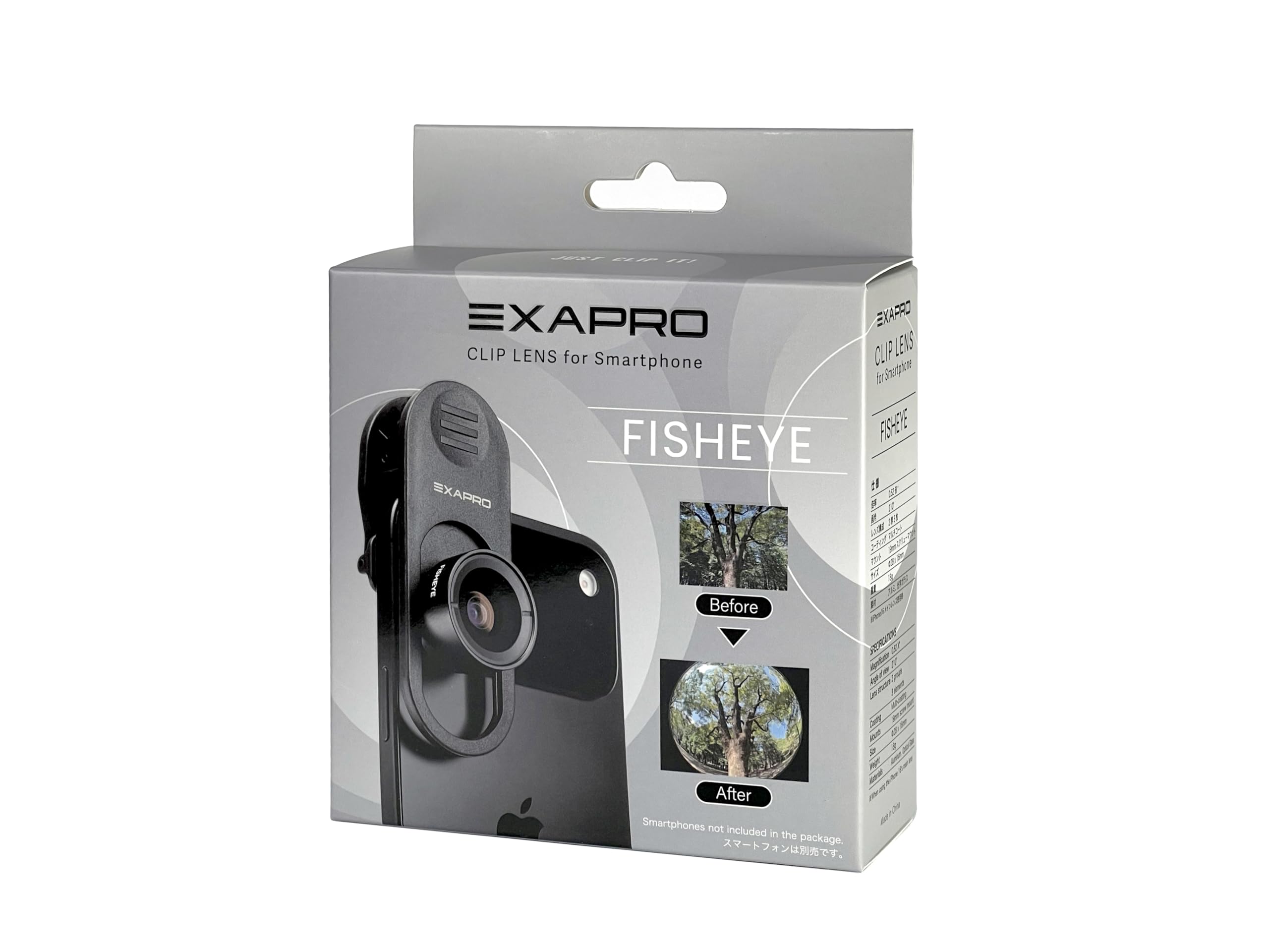 EXAPRO EXP-CLFE - Obiettivo fisheye a clip per iPhone, Samsung Galaxy, Google Pixel, Android, EXP-CLFE