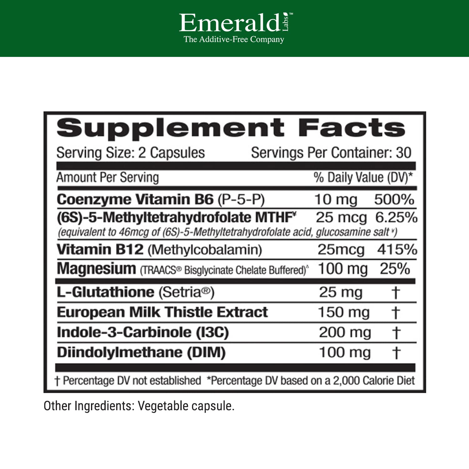 EMERALD LABS Estrogen Detox - Supports Hormone Balance for Women & Men* - Includes I3C, DIM & Setria L-Glutathione - Vegan, Gluten-Free - 60 Vegetable Capsules (30-Day Supply)