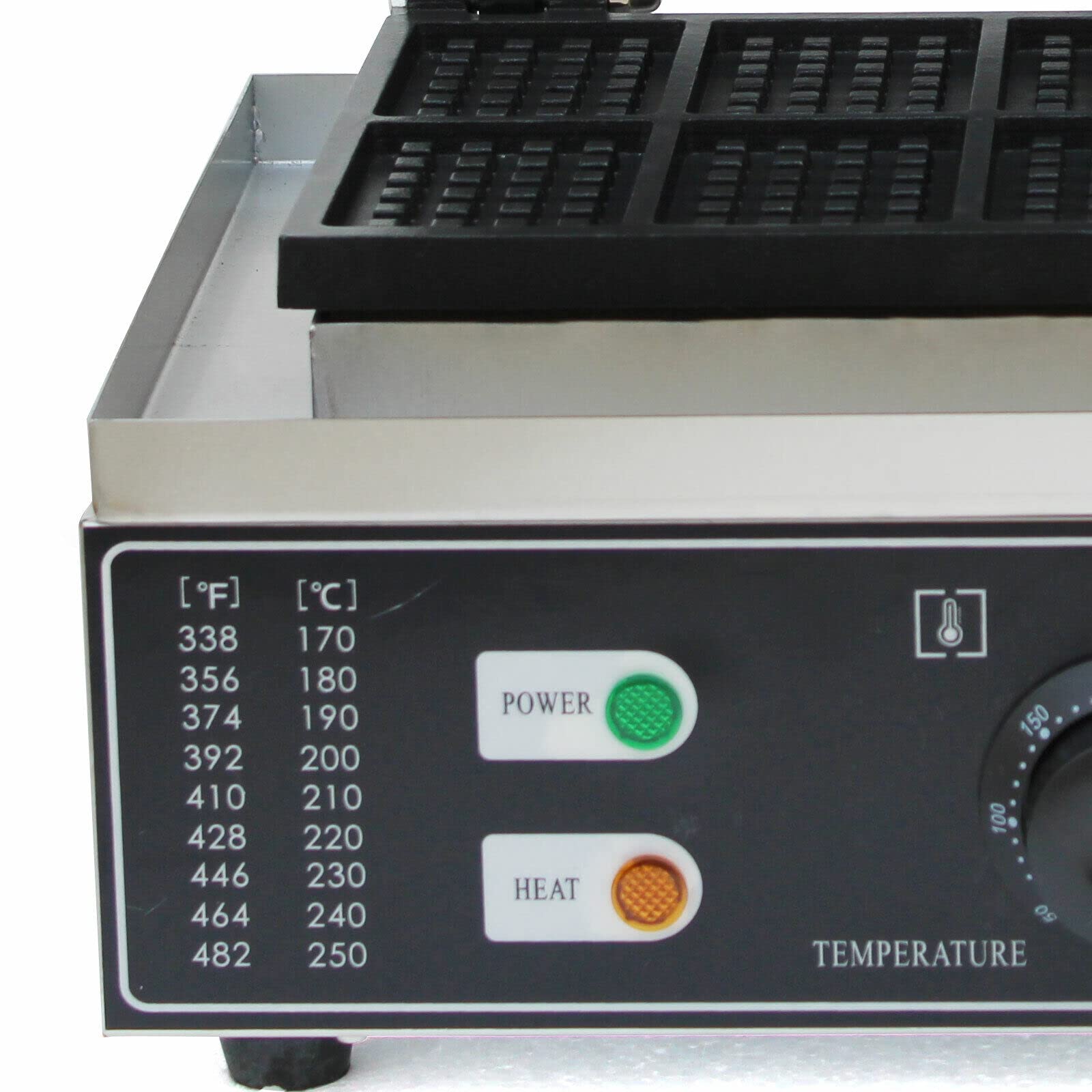Komercyjna elektryczna gofrownica 1500 W, 50 ~ 300 ℃, nieprzywierająca, do muffinek