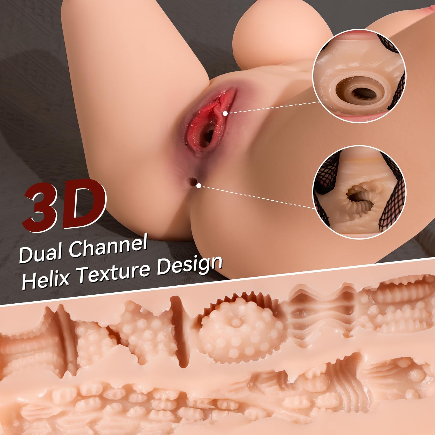 28LB Life Size Lifelike Female Sex Doll Torso for Men, Realistic Adult Toys for Men with Jelly Soft Big Breasts & Plump Butt, Scaled-Down Male Sex Toy for Men for Vaginal Anal Breast Sex