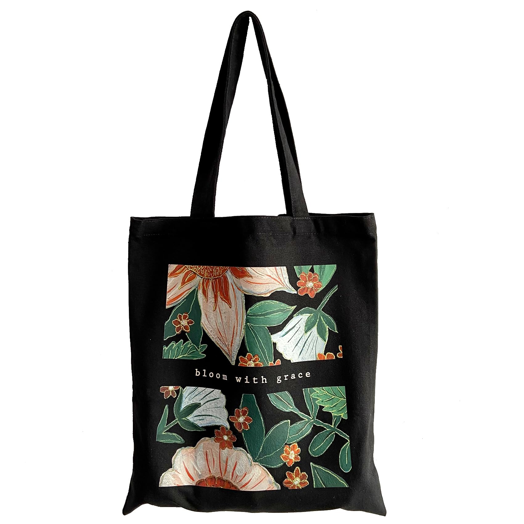 feb & flowers Tote Bag - Cotton Canvas | Hand-painted Prints | Eco-Friendly | Daily Use Shopping Work (Bloom with Grace) (B0CNS7TJMZ) Amazon Price History, Amazon Price Tracker