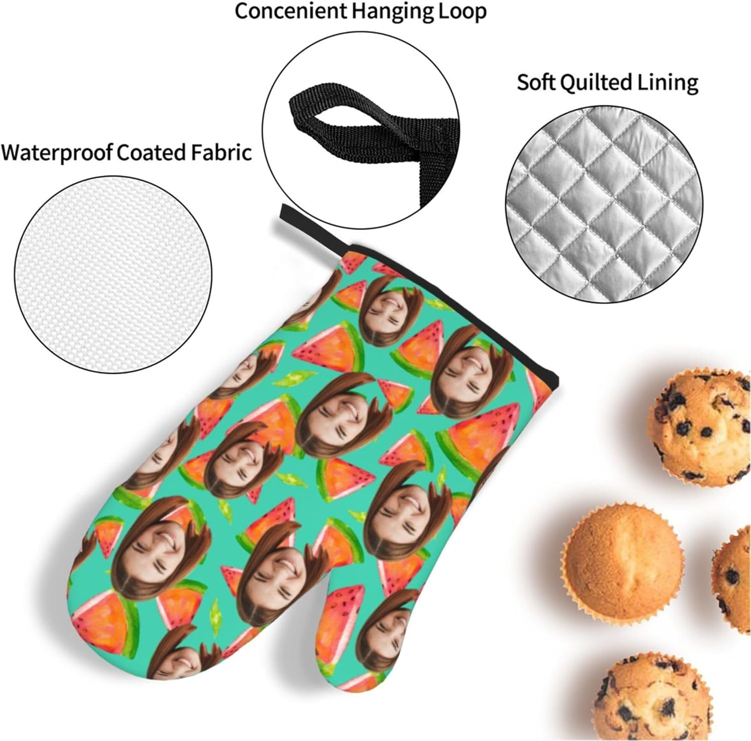 Personalized Oven Mitts, Custom Oven Mitts and Pot Holders Sets Custom Kitchen, Baking,Cooking as Gifts for Women,Friend,Family