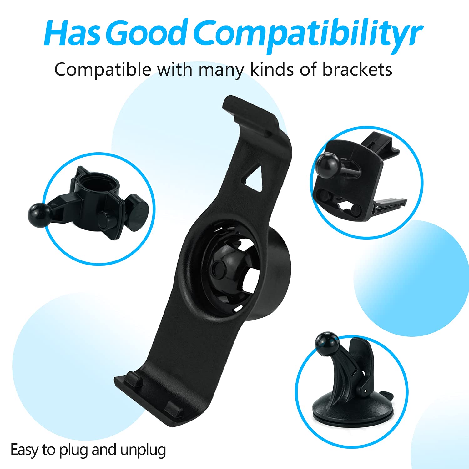 ISaddle Bracket Cradle Mount For Garmin Nuvi 50 / 50LM GPS - Compatible With 17mm Ball Sockets