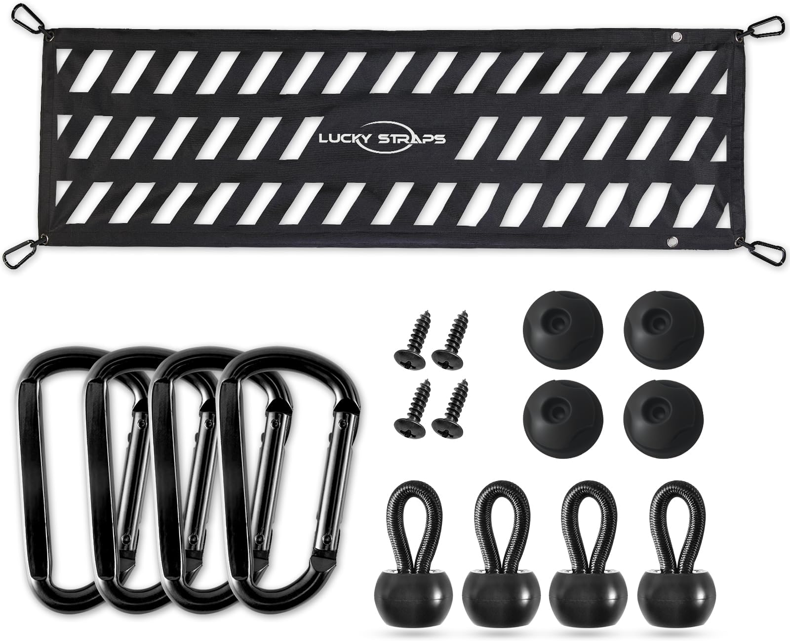 Easy-to-use Tailgate Net for Full Size Truck, 60'' x 18'' Heavy Duty Tailgate Cargo Netting with Excellent UV Protection, Fit for Trucks from Chevrolet, Ford, Toyota, GMC, Dodge RAM, Jeep (Black)