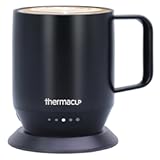 Premium Heated Coffee Mug with 5 Temperature Settings&comma; Industry-Leading Smart Electric Cup&comma; Up to 8-Hour Battery&comma; 12oz with Lid &lpar;14oz Total Capacity&rpar; Midnight Black