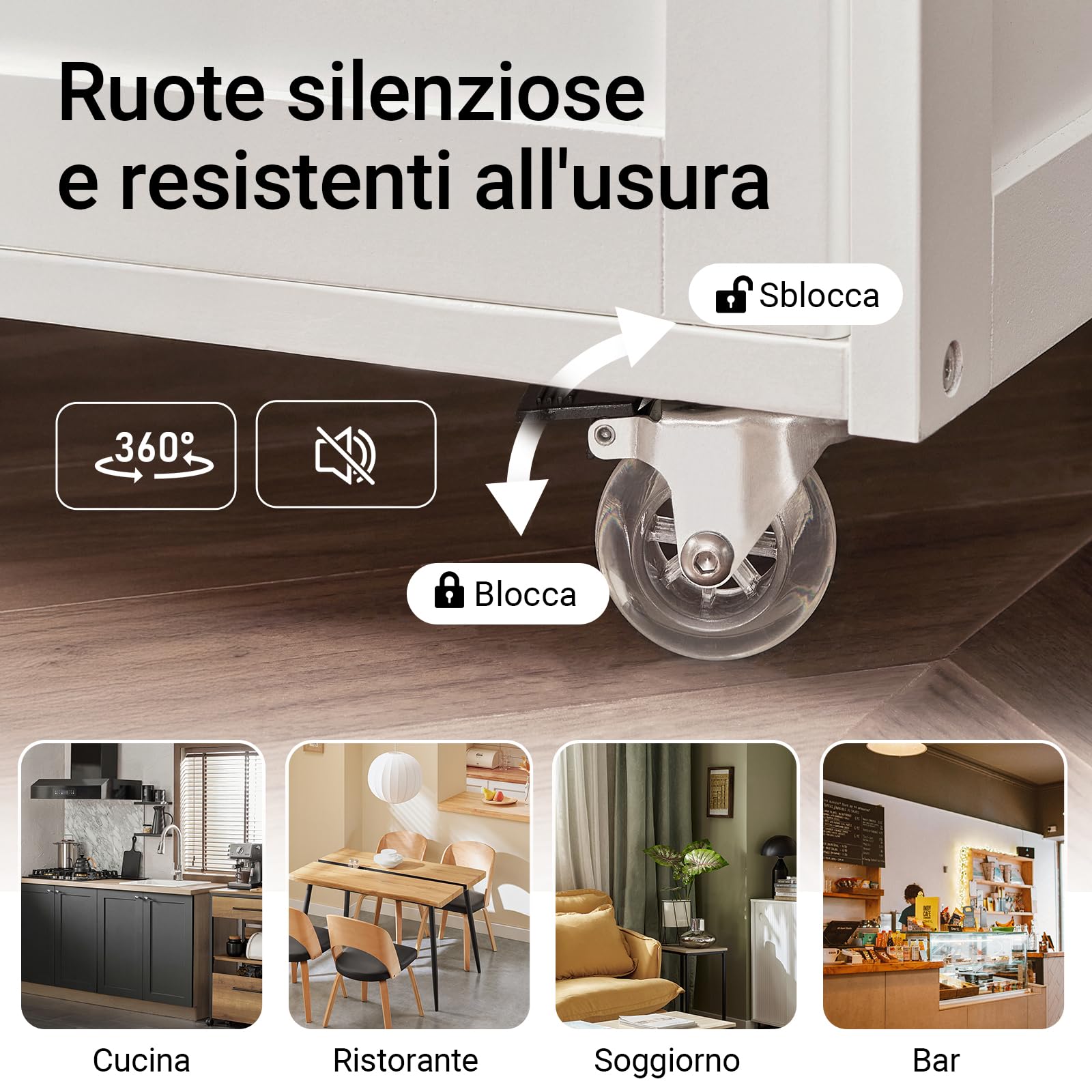 SoBuy Mobile Cucina Salvaspazio con Ruote Carrello Cucina con Cassetti e Portabottiglie, Mobiletto Credenza credenza cucina per Cucina o Sala da Pranzo, Bianco 67x86x38cm FKW45-WN