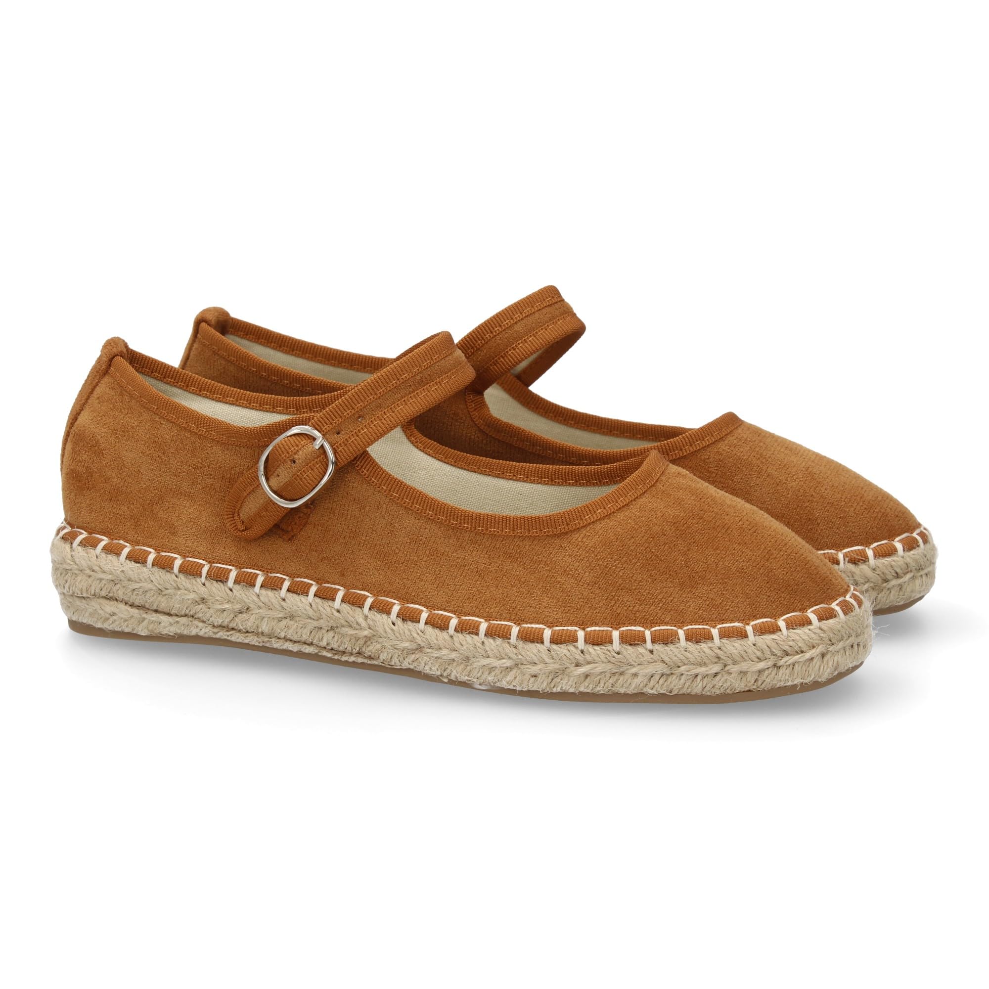 shoes&blues.es Bailarina Alpargata de Mujer con Yute, Comodas, Diseno Moderno con Punta Redonda y Cierre de Hebilla para un Ajuste Comodo, Ideales para Primavera-Verano.