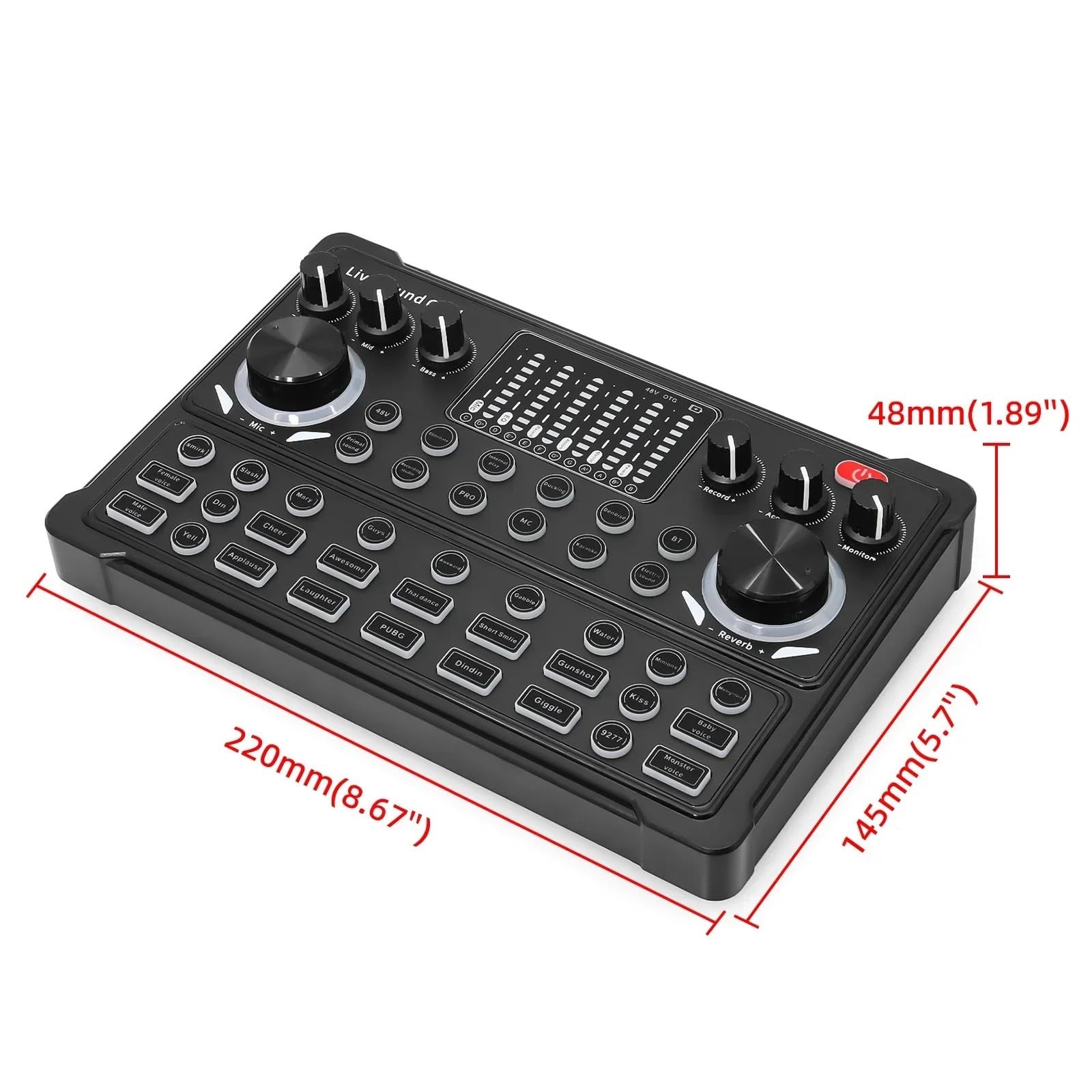 Mixer professionale, scheda live, controller DJ, attrezzatura for streaming live, podcast, giochi, canto, registrazione per Professionisti