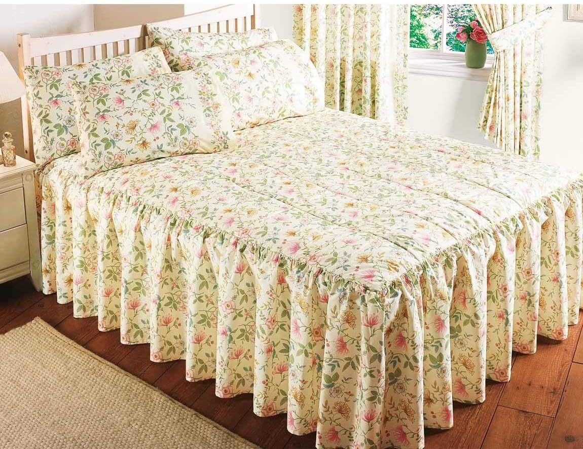 VANTONA | Quality | Cottage Garden Quilted Bedspread | Multi