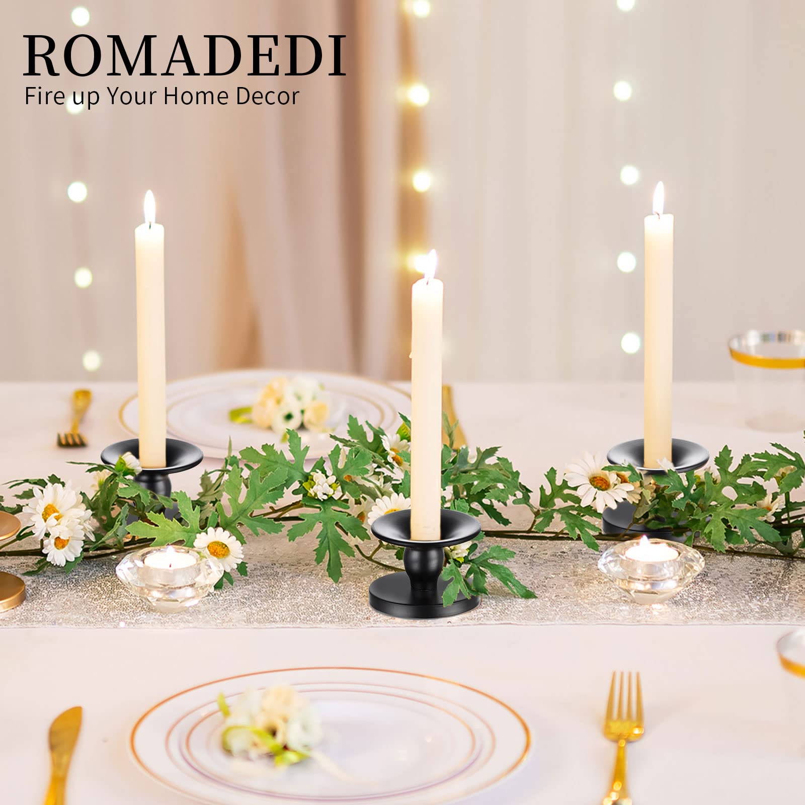 Snapklik.com : Candle Holders For Pillar Candles, Black Pillar & Taper ...
