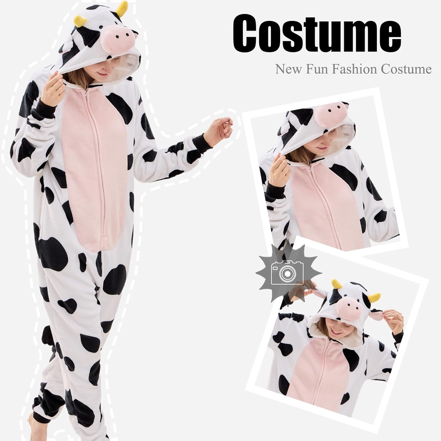 Unisex Adult Onesie Pajamas Animal One Piece Snug Fit Halloween Costume Sleepwear Homewear - Image 4