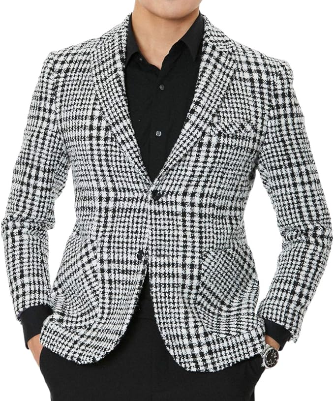 Amazon Wenergy千鳥格子 テーラードジャケット メンズ おおきいサイズ ブレザー スーツジャケット ビジネス アウターカジュアル ダブルボタン春秋冬 S コート ジャケット 通販
