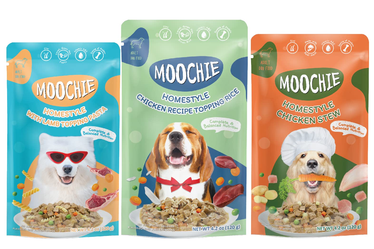 PETS EMPIRE Moochie Homestyle Wet Dog Food, Grain Free Gavy Meal, Variety Pack with Lamb Topping Pasta, Chicken Recipe Topping Rice & Chicken Stew, High Protein Gravy Foods for Adult Dogs (120g X 48) (B0BB7CRKFJ) Amazon Price History, Amazon Price Tracker