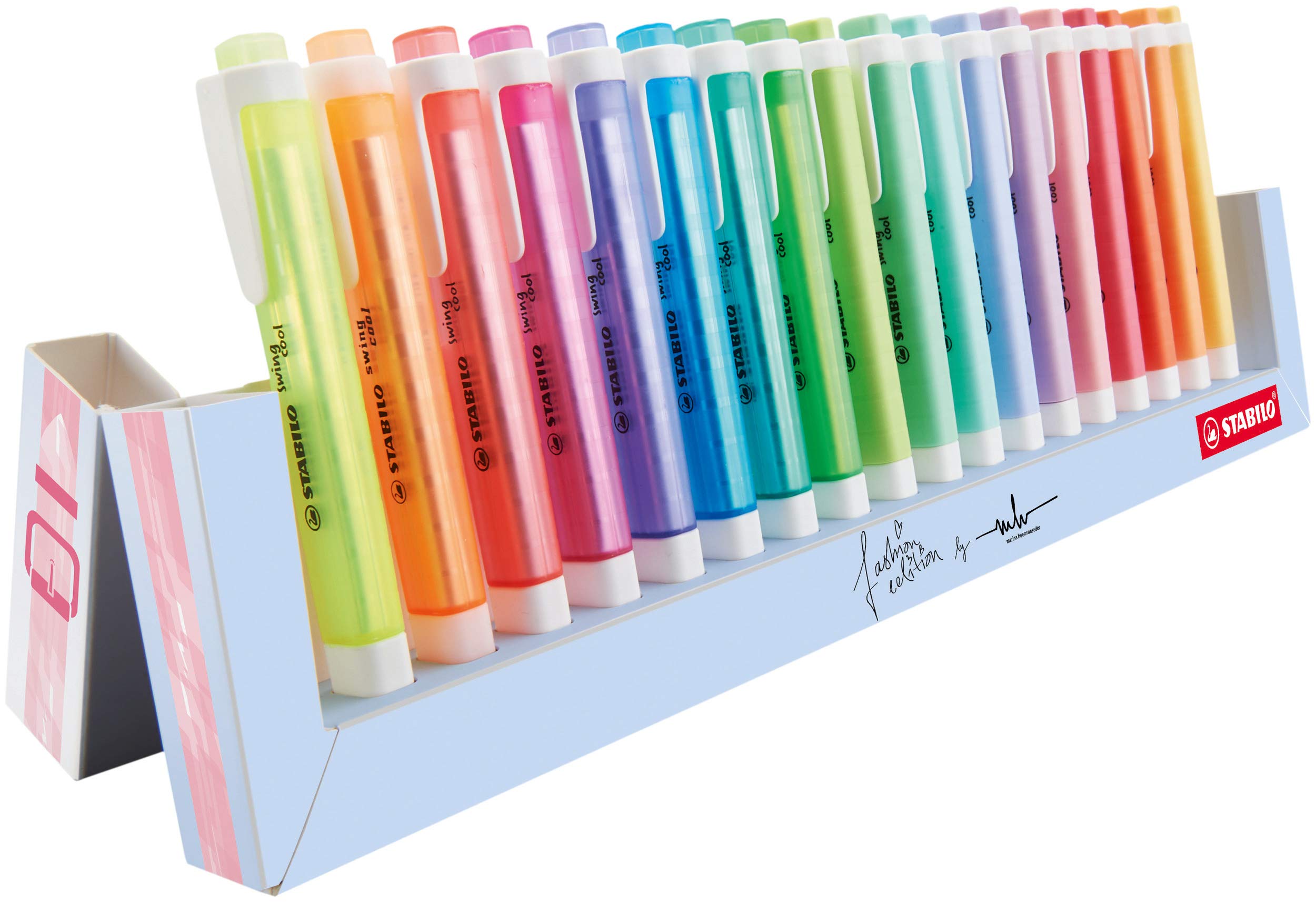 Marcador STABILO swing cool - Desk set Marina Hoermanseder con 18 colores