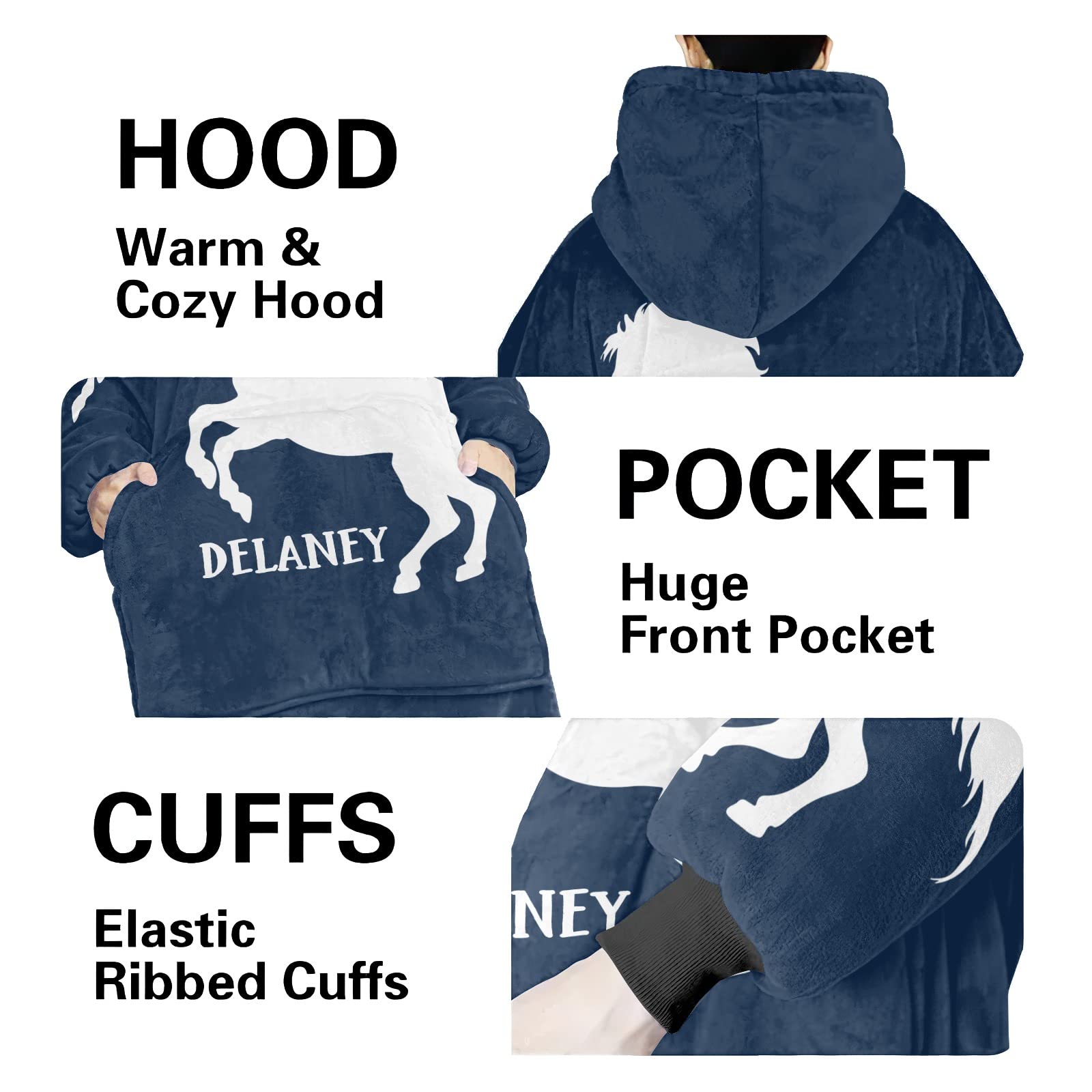Couverture avec cou pour cheval QHP Collection 300g