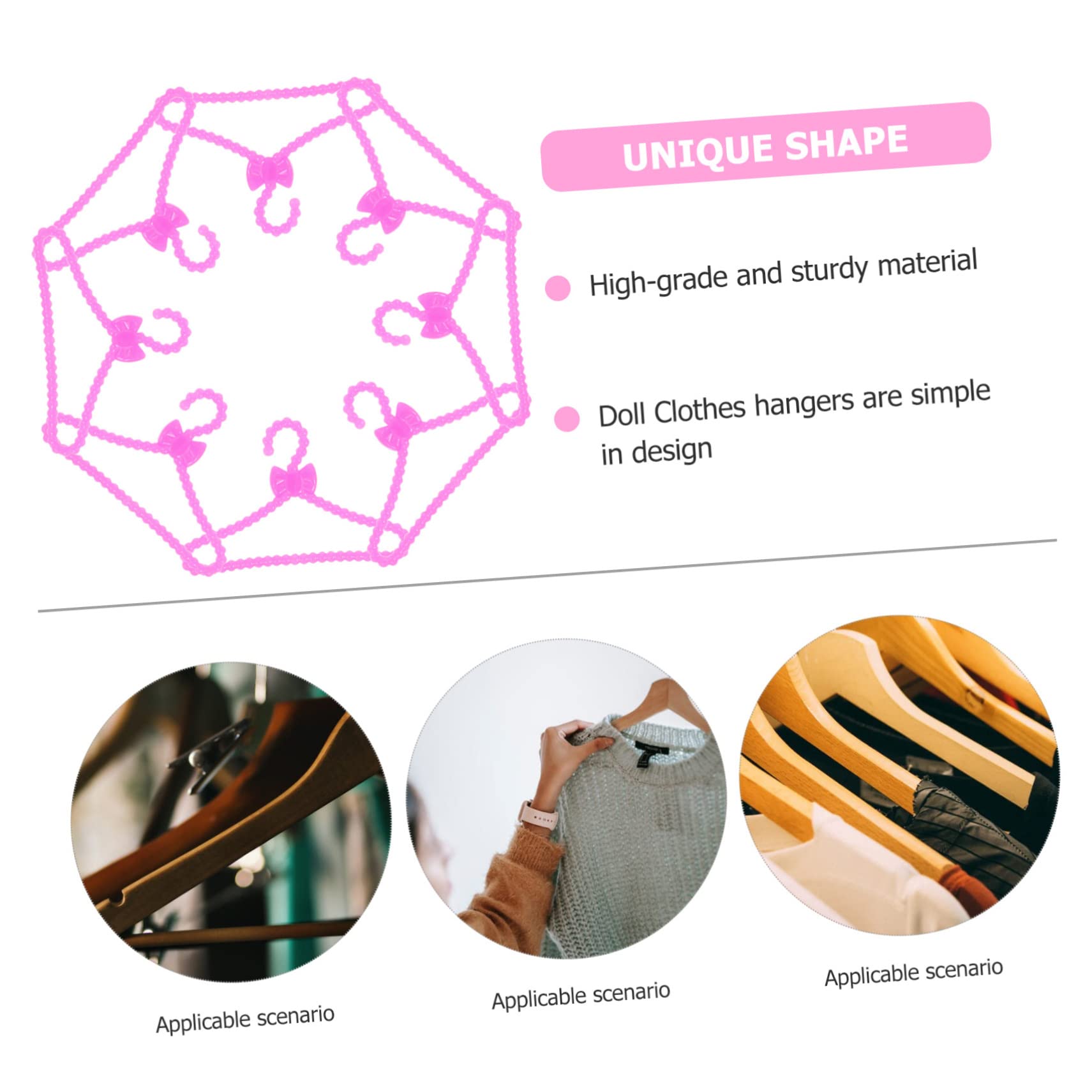 STOBAZA 100Pcs Mini Doll Clothes Hangers Doll Garment Hangers for Tiny Dolls Apparel Doll Accessories and Supplies for Organizing Doll Outfits