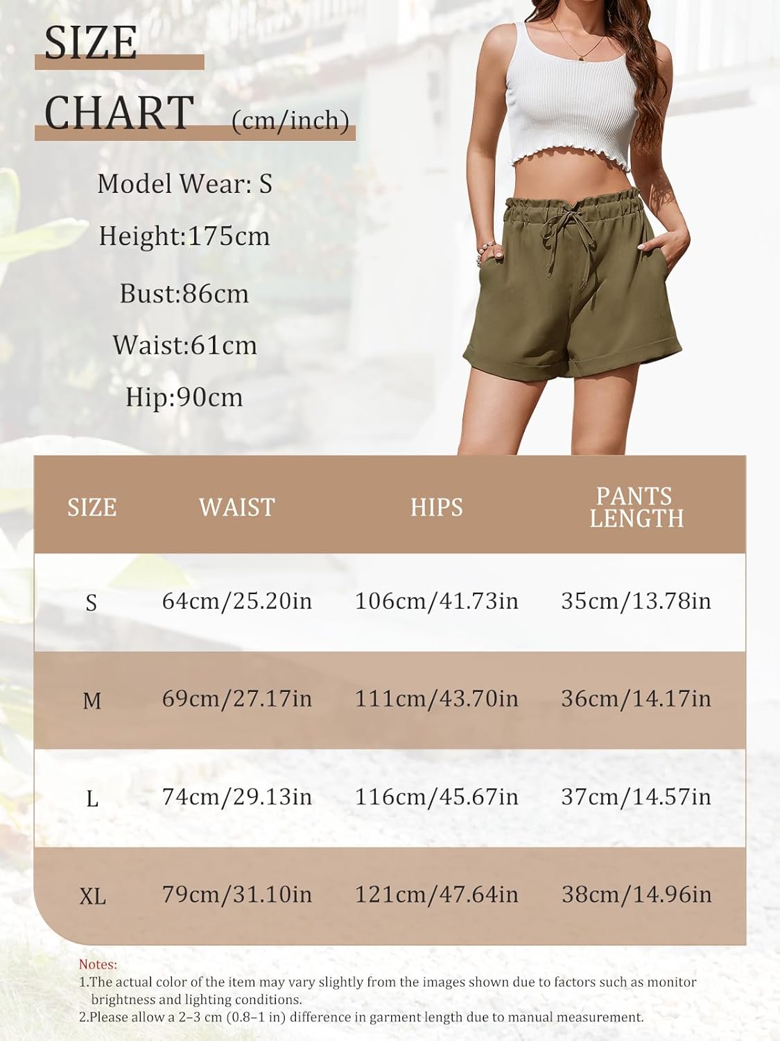 Women High Waisted Shorts with Drawstring Casual Comfy Loose Fit Summer Shorts with Pockets - Image 4