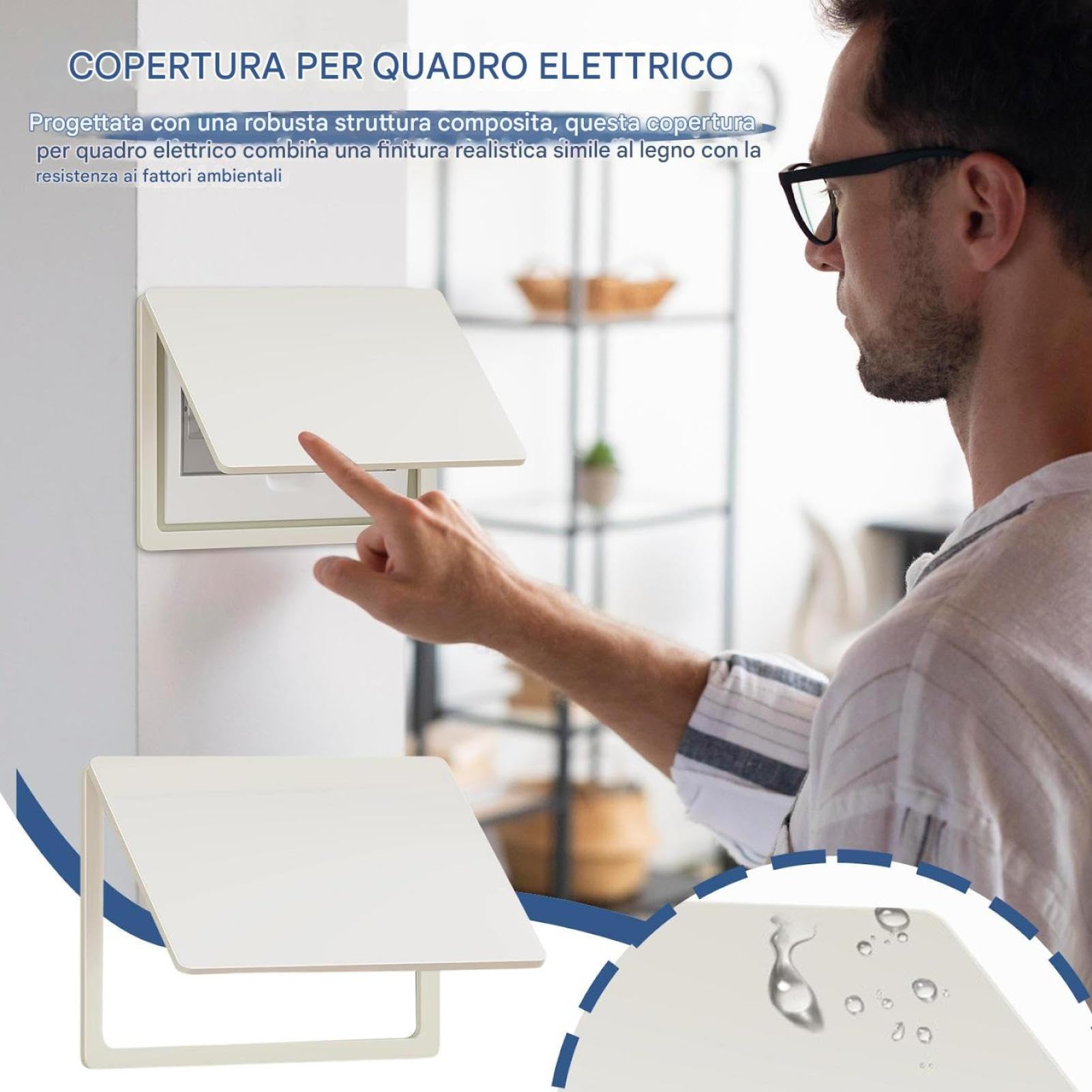Copertura Pannello Elettrico in PVC – Sportello da Parete | Copri Elettrico Senza Trapano | Pannello Decorativo per Nascondere Quadri di Distribuzione | Decorazione da Parete per Casa, Ufficio