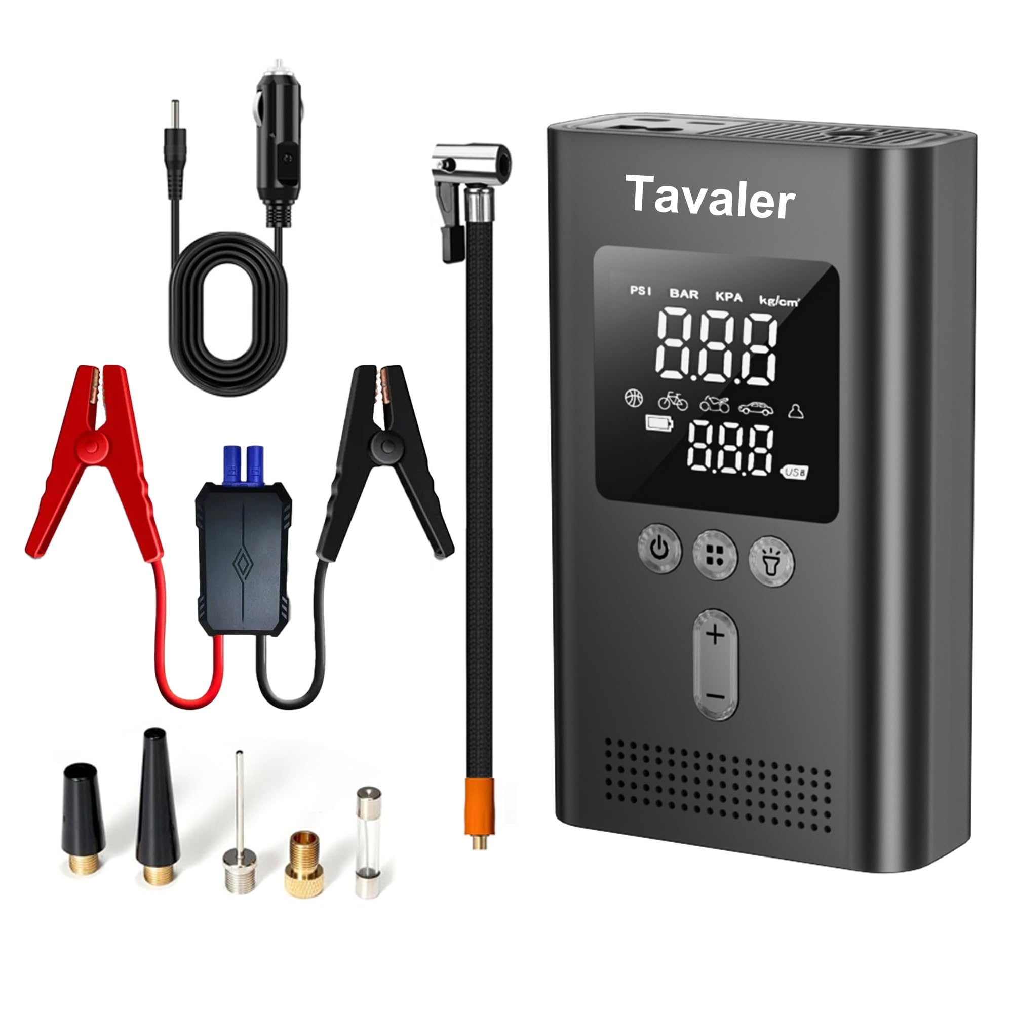 TAVALER Elektrische Luftpumpe Fahrrad 150PSI Akku Luftpumpe