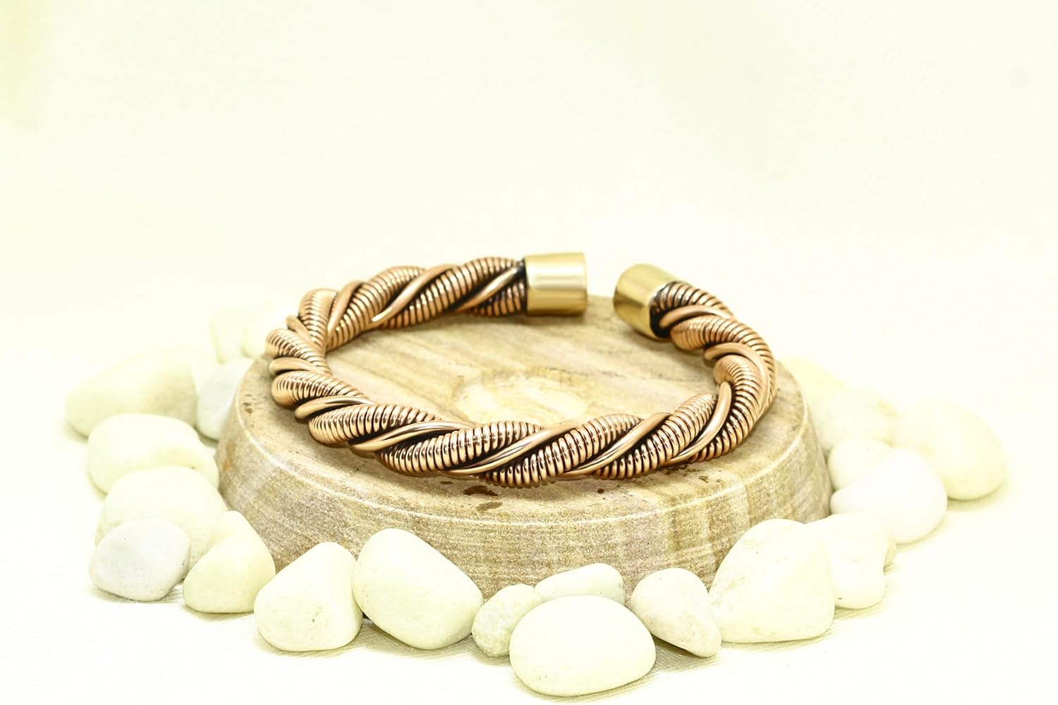 90+gram Braided Pure Copper Oxidized Heavy Handmade Cuff Bracelet Gift Jewelry - Image 3