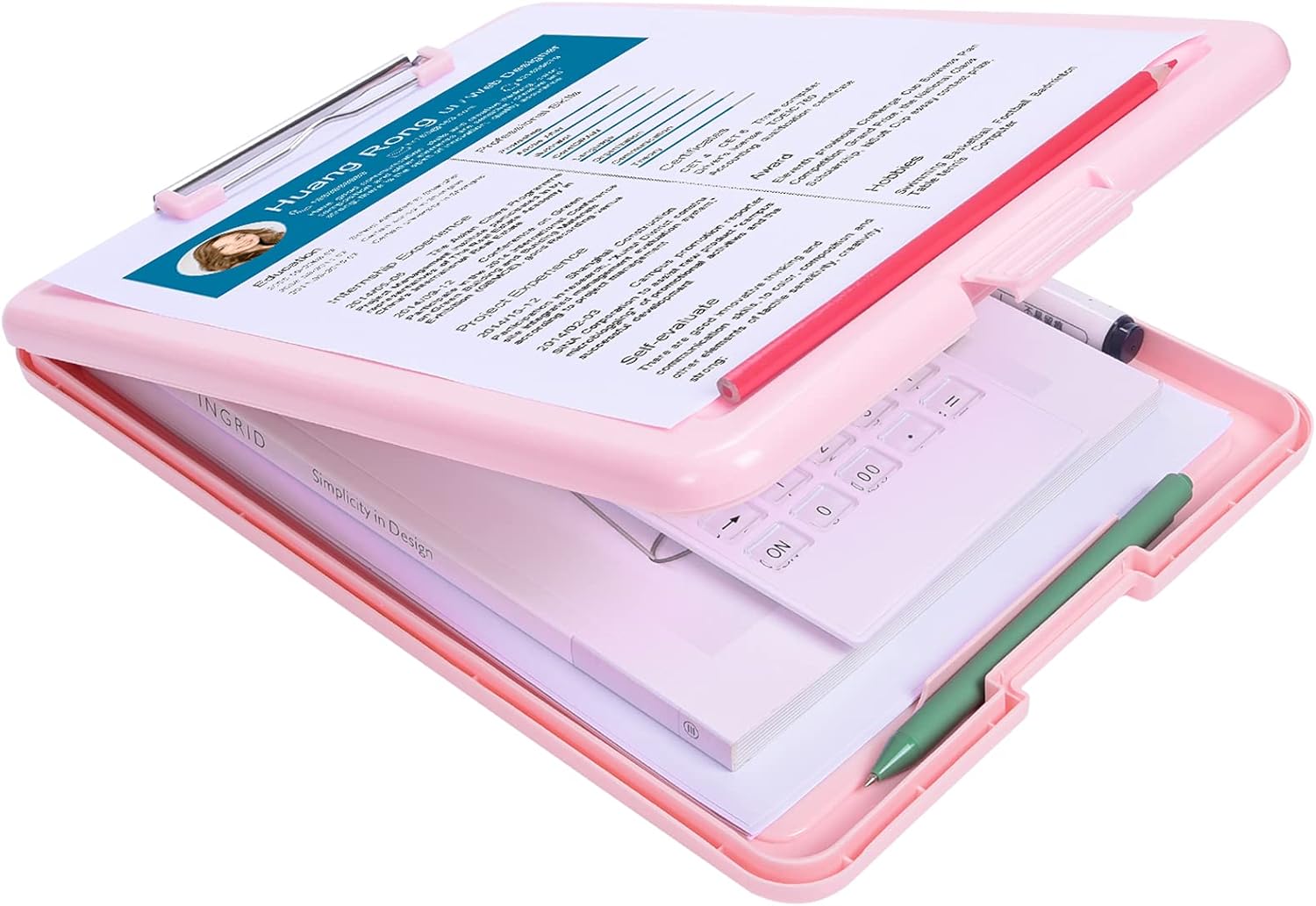 Piasoenc Storage Clipboard, Plastic A4 Letter Size Clipboard with Paper