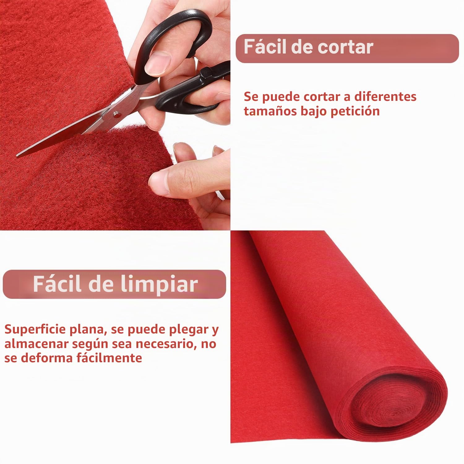 uyoyous Alfombra VIP Roja para Bodas, 10 m, Eventos, 2 mm de Grosor, Recepción, Color Rojo, Fiestas, Bodas, Pasillos, 10 x 1 m (Largo x Ancho) | Alfombra de recepción roja para boda, fiesta, boda, pasillo, pasillo, 10 x 1 m (largo x ancho)