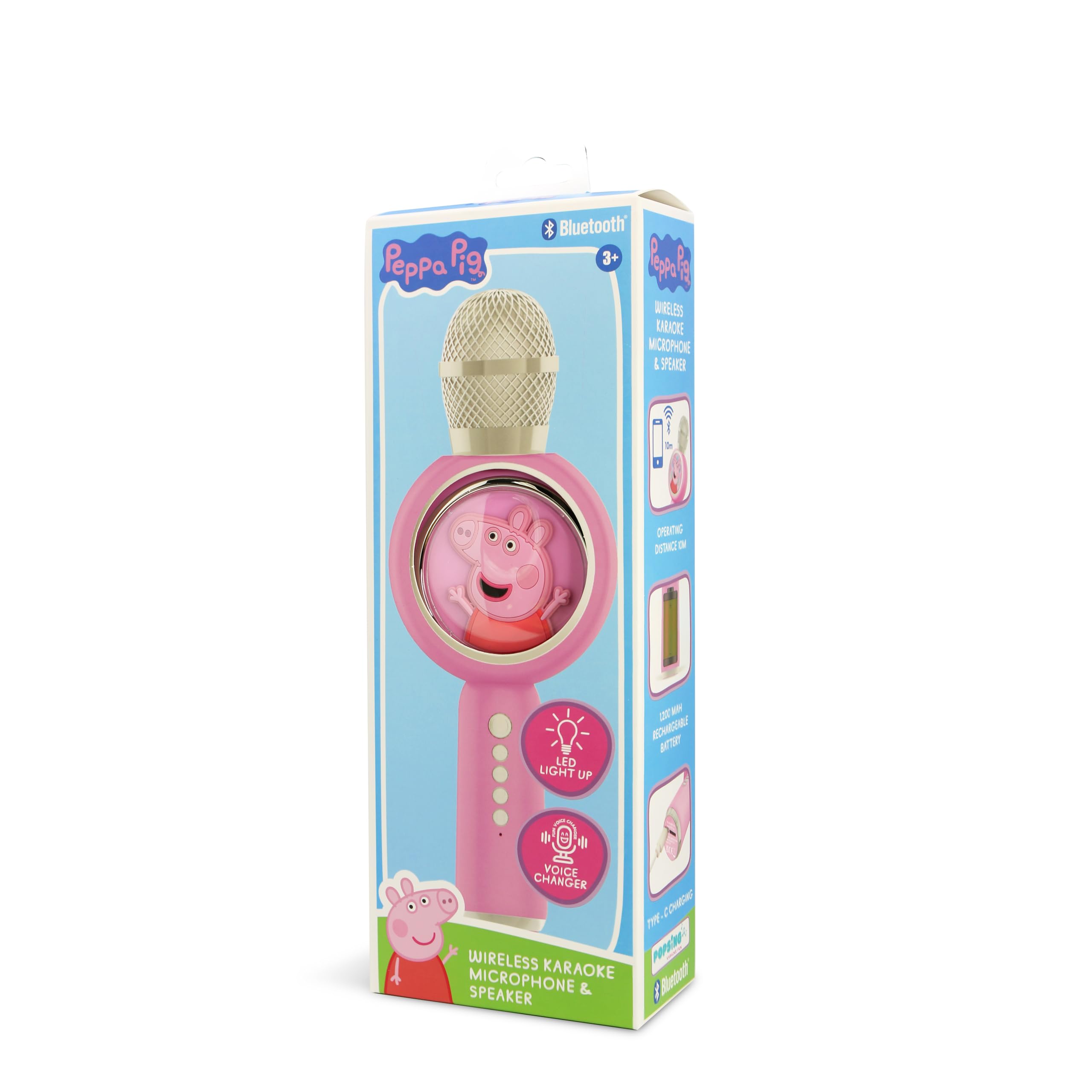 OTL Technologies Microfono Karaoke con altoparlante wireless Peppa Pig con luce LED POPSING colore rosa