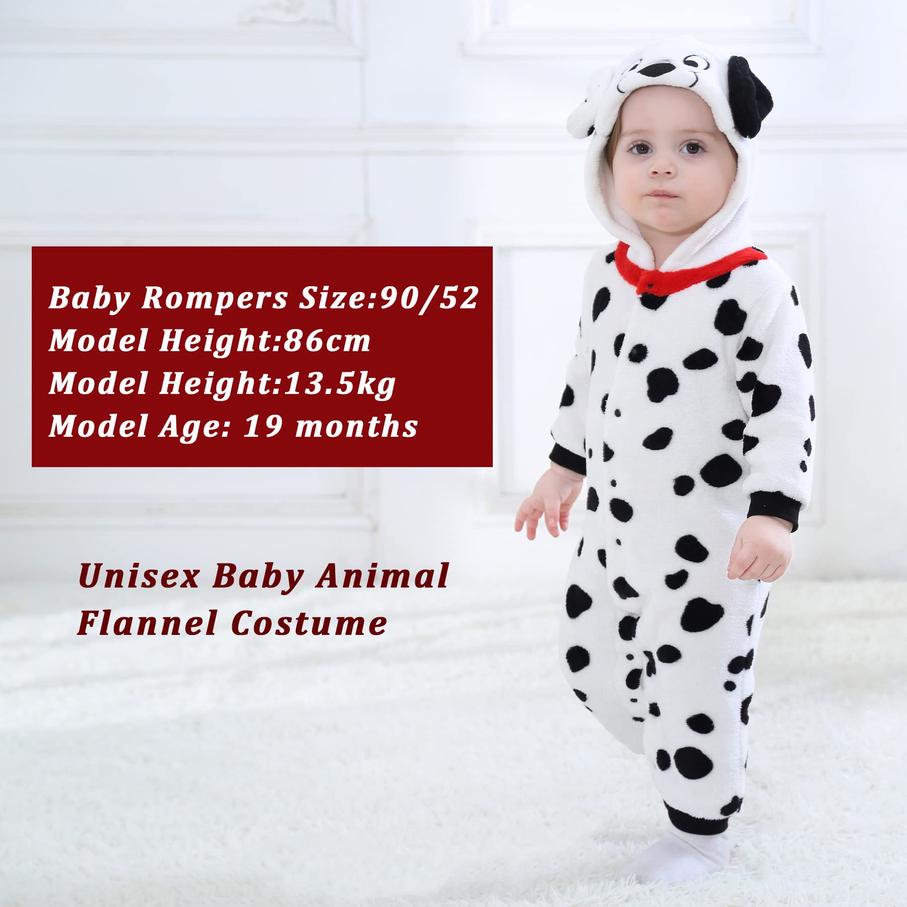Unisex Bambino Inverno Pagliaccetto Dinosauro Dalmatians Cucire Animale Stile Flanella Cosplay Halloween Costume Attrezzatura