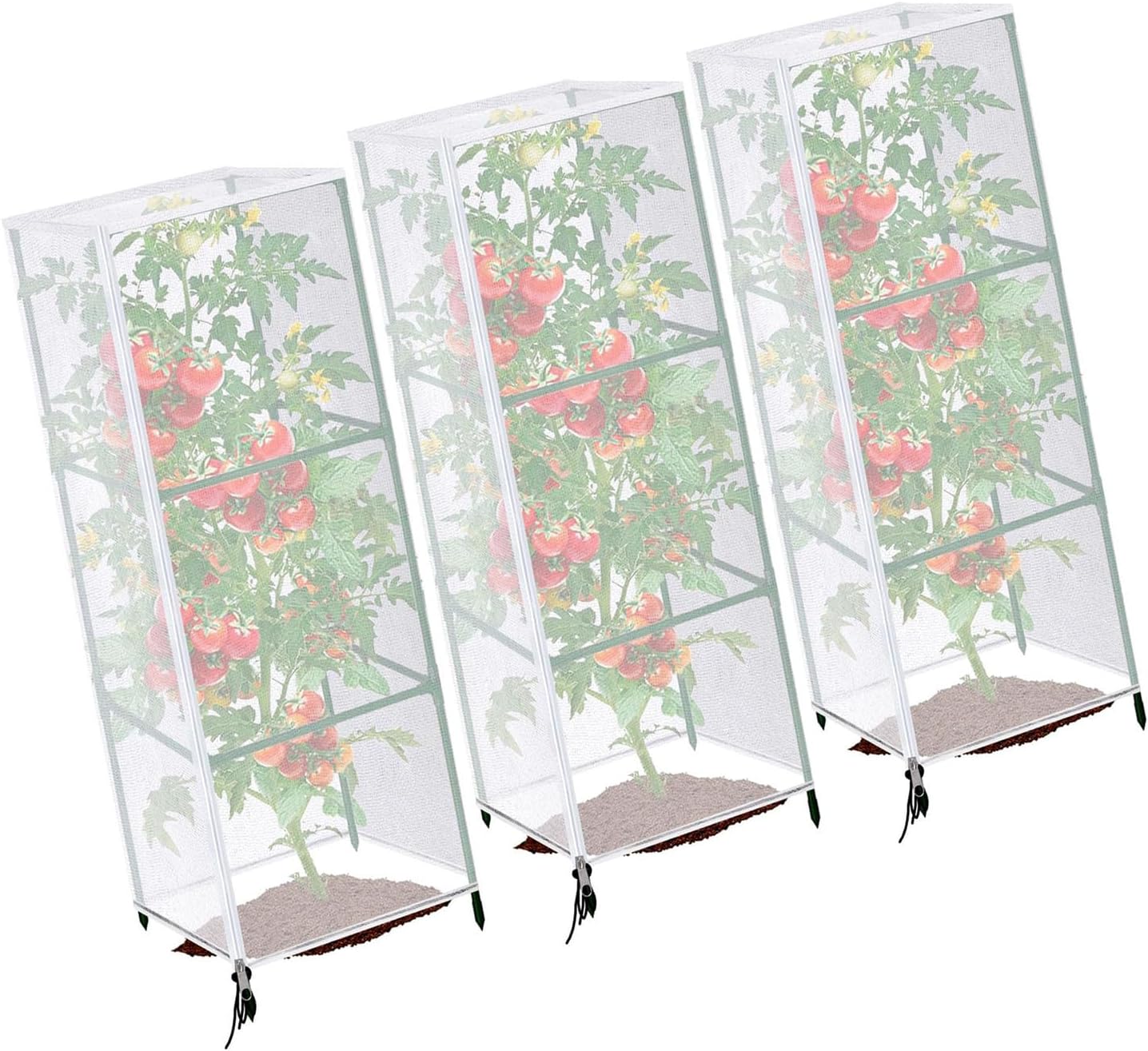 Tear Immune Tomato Cage Networking with Slide Ending Bird Barrier for Garden Crops Tomato Plant Net Fly Bird Security