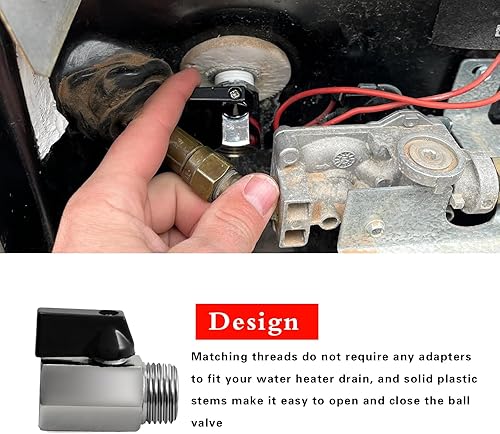 Miniatura 7 de gunhunt 1 enchufe de válvula de drenaje para calentador de agua de automóvil, latón recto DN15 PTFE alambre exterior duro sellado interior pulido