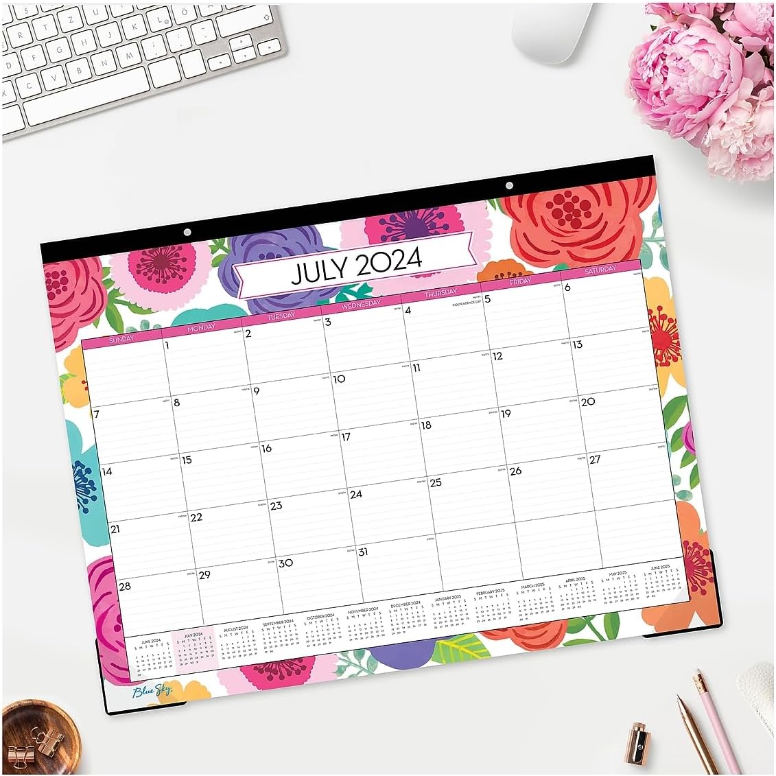 2024-2025 Blue Sky Mahalo 22-inch x 17-inch Academic Monthly Desk Pad Calendar (100157-A25)