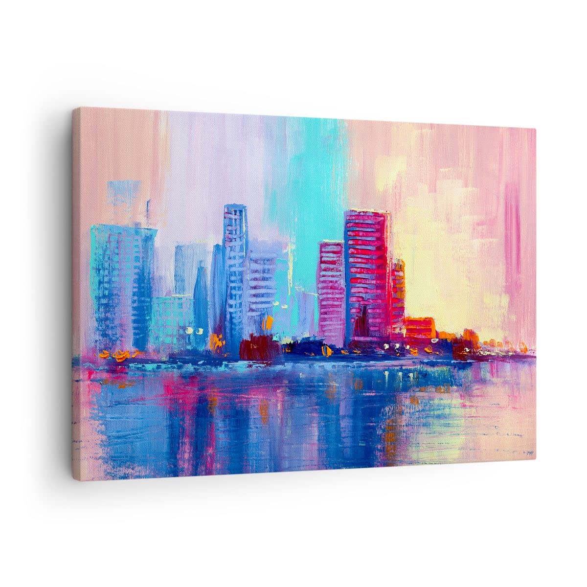 Moderne Impression sur Toile 100x70cm Image Tableau Decoration Murale rue été fleurs Grand Tableaux Decoratifs Muraux Chambre Cuisine Horizontal Deco Cadre Décoration Salon Art Wall AA100x70-3589