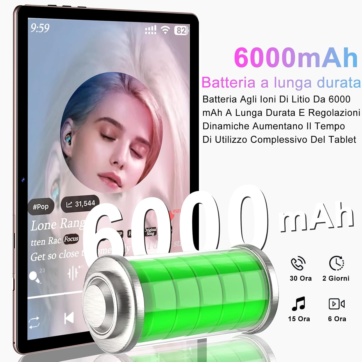 FACETEL Tablet 10 Pollici Android 13 Tablet 12GB RAM+128GB ROM (TF 1TB), Tablets PC 5G+2.4G WiFi Octa-Core 2.0 GHz 6000mAh, Doppia Camera, Bluetooth 5.0, Tablet con Tastiera e Mouse - RoseGold FACETEL Tablet 10 Pollici Android 13 Tablet 12GB RAM+128GB ROM (TF 1TB), Tablets PC 5G+2.4G WiFi Octa-Core 2.0 GHz 6000mAh, Doppia Camera, Bluetooth 5.0, Tablet con Tastiera e Mouse - RoseGold