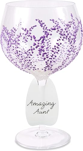 Pavilion Gift Company Pavilion-Purple Branches-24 oz vino extraíble Amazing Tía vidrio decorado a mano, 24 onzas