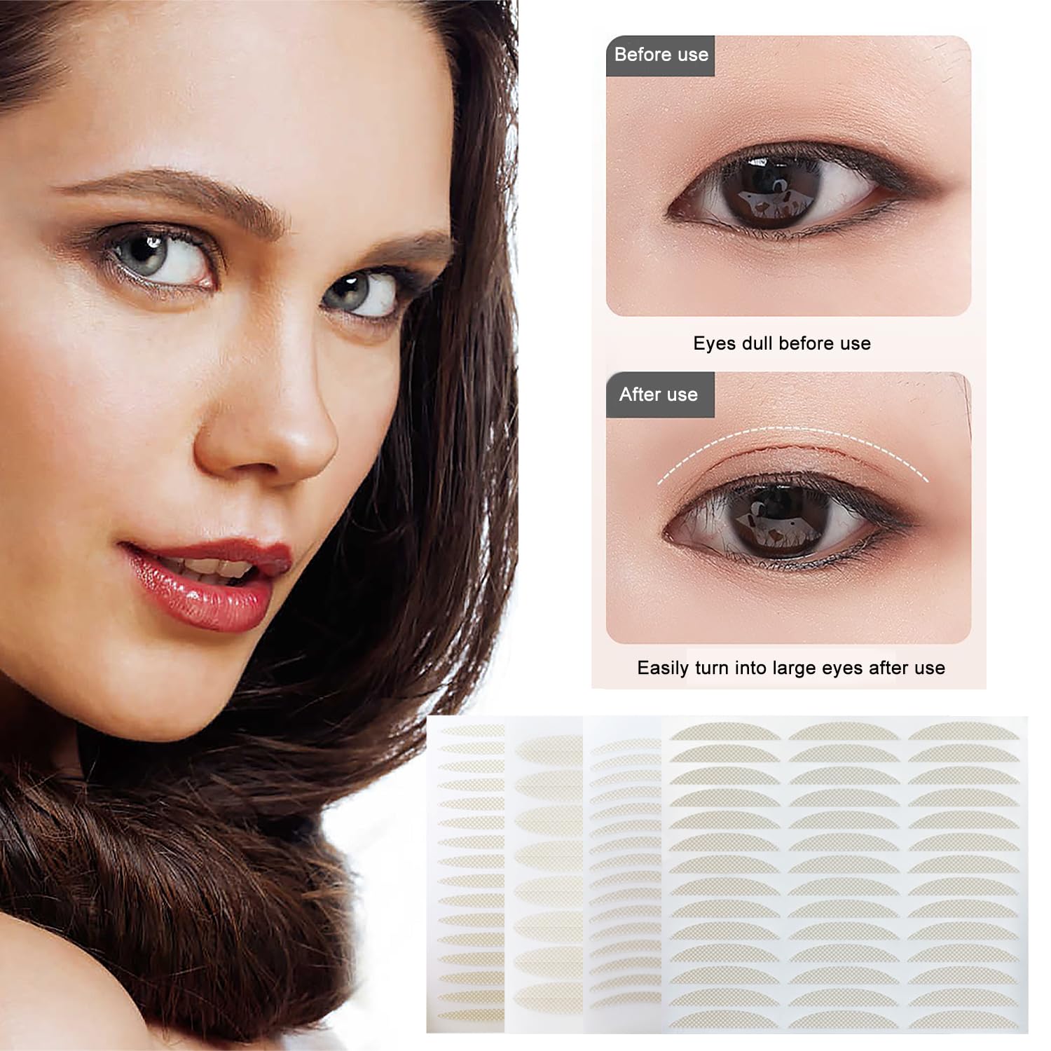 372 Pcs Remedio Pegatinas para Párpados Caídos, Pegatinas de Párpados Dobles, Cintas para Lifting de Párpados Invisibles y Respirables para Unos Ojos Radiantes